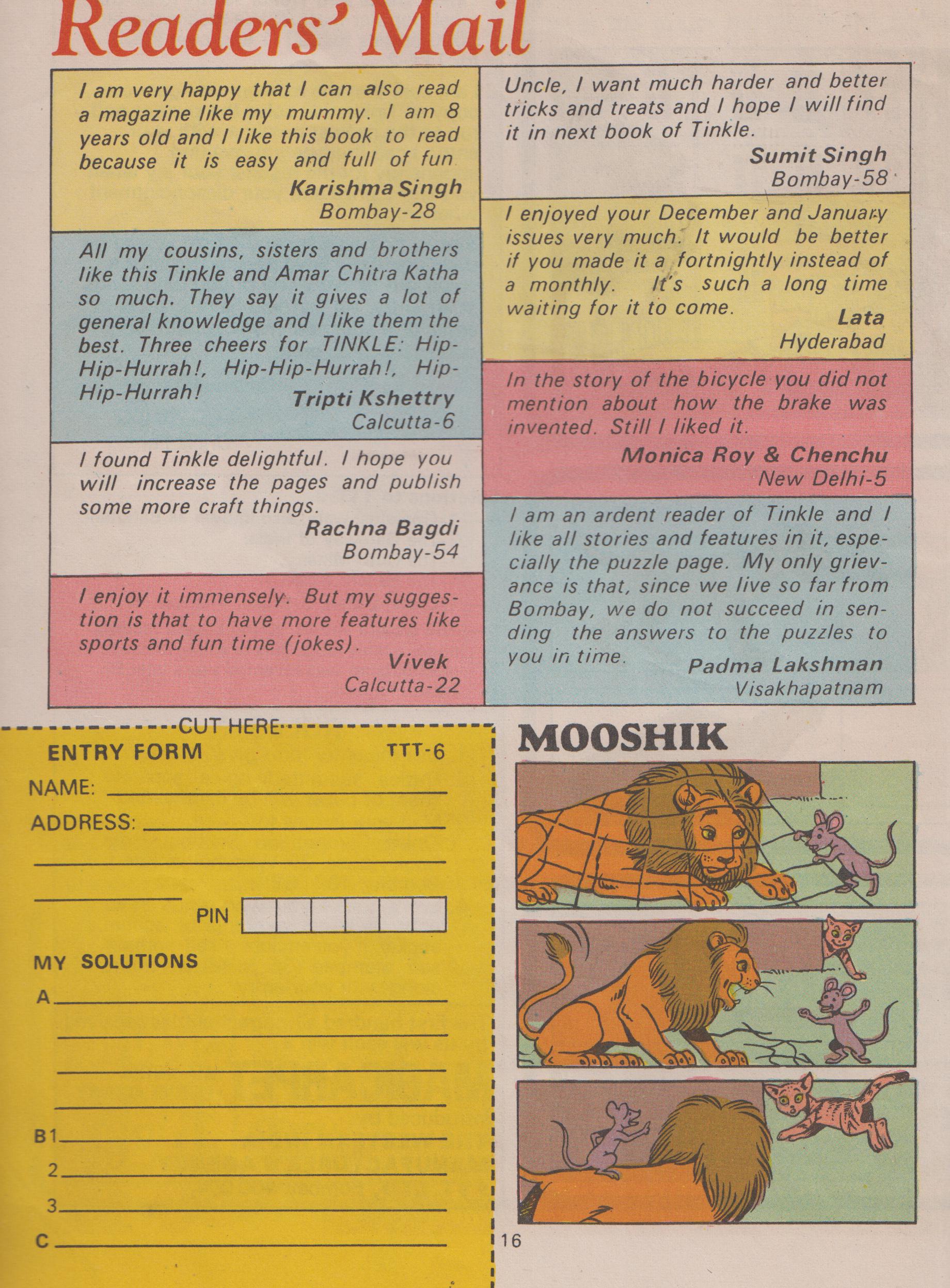Read online Tinkle comic -  Issue #6 - 18