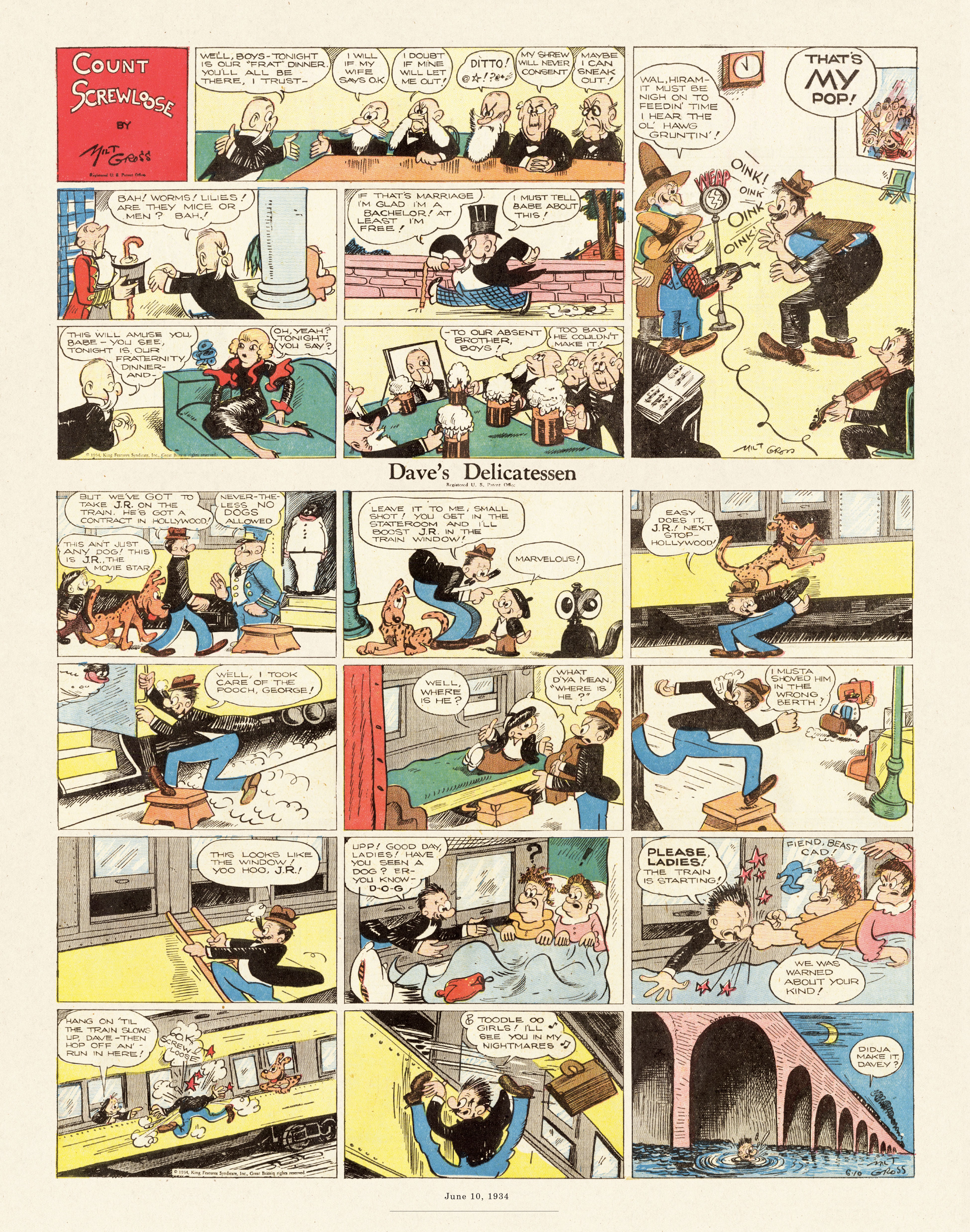Read online Gross Exaggerations: The Meshuga Comic Strips of Milt Gross comic -  Issue # TPB - 130