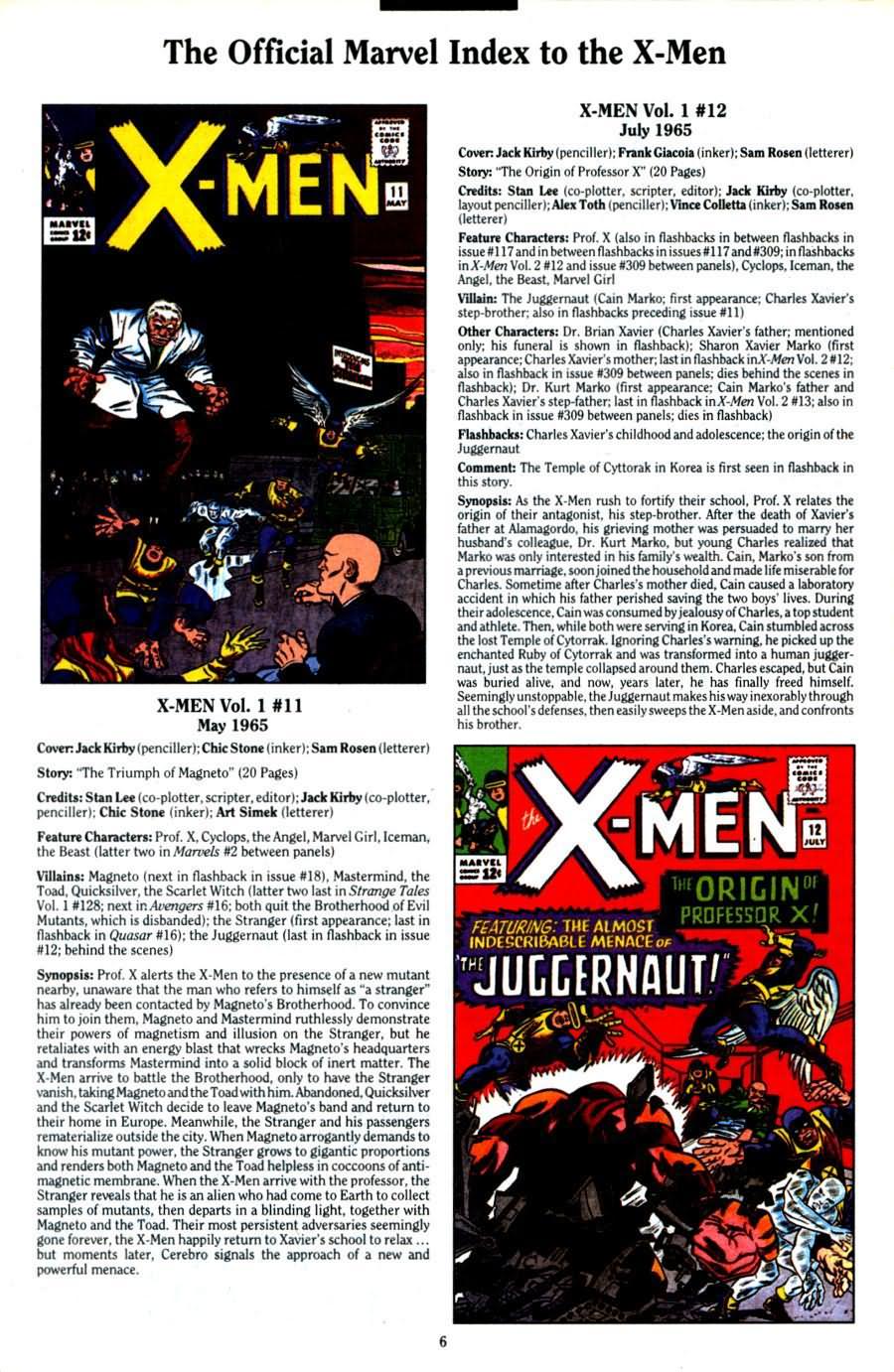 Read online The Official Marvel Index To The X-Men (1994) comic -  Issue #1 - 8