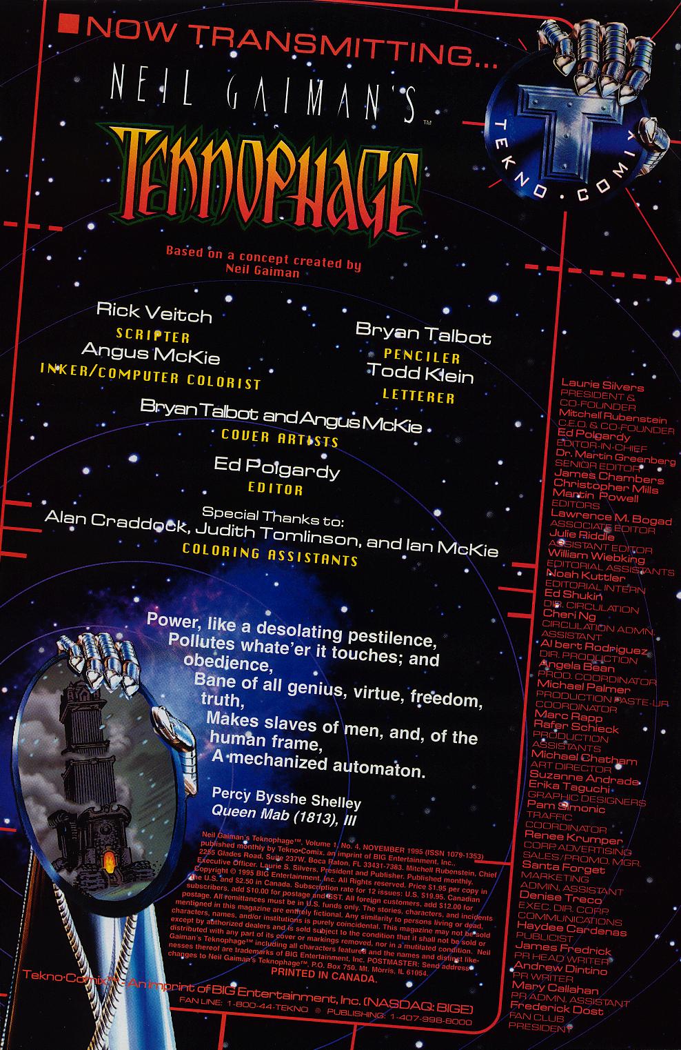 Read online Neil Gaiman's Teknophage comic -  Issue #4 - 2