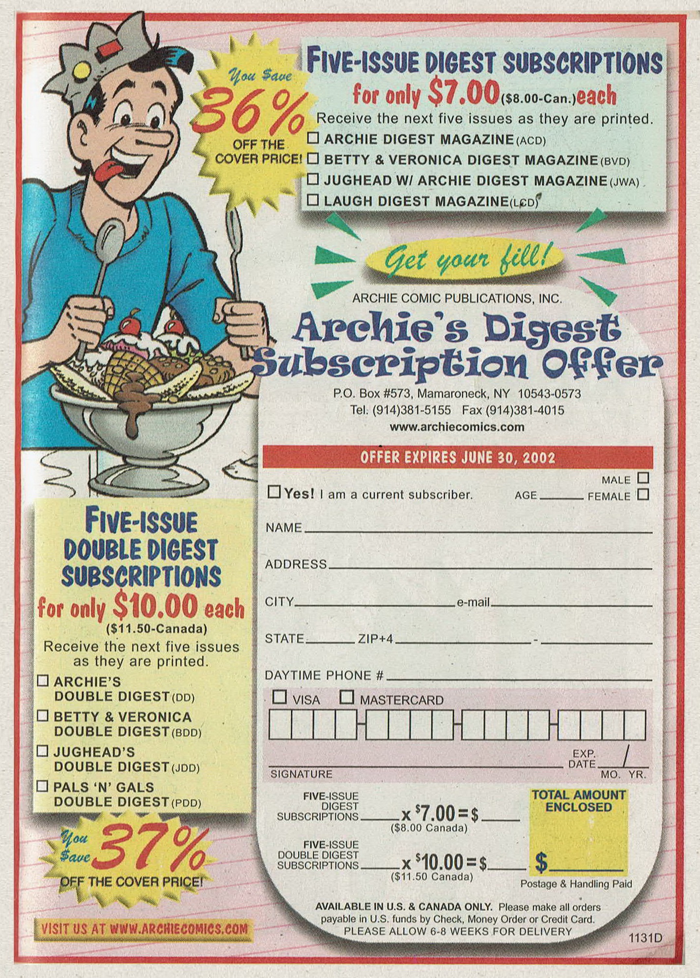 Read online Archie's Pals 'n' Gals Double Digest Magazine comic -  Issue #67 - 185