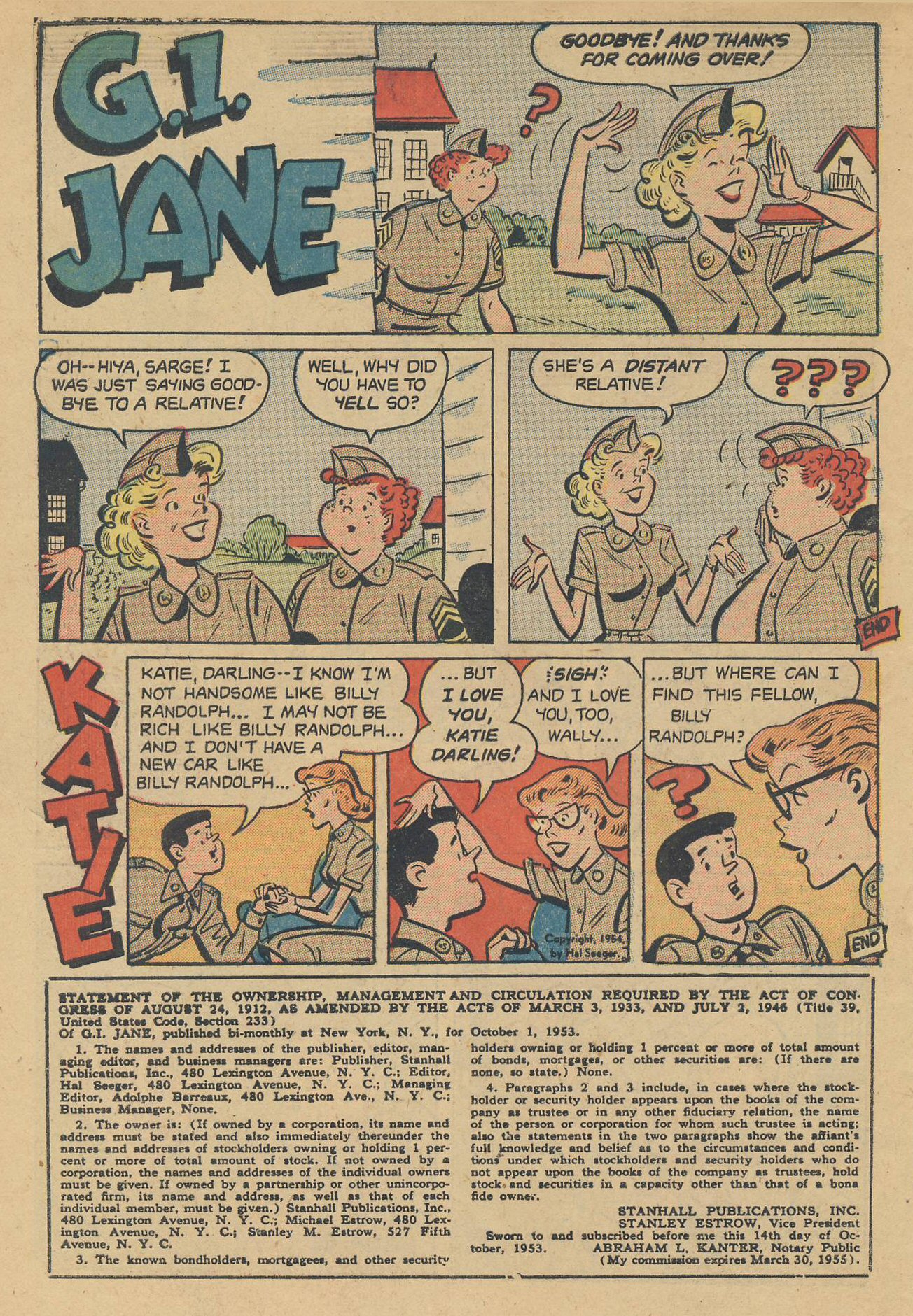 Read online G. I. Jane (1953) comic -  Issue #6 - 34