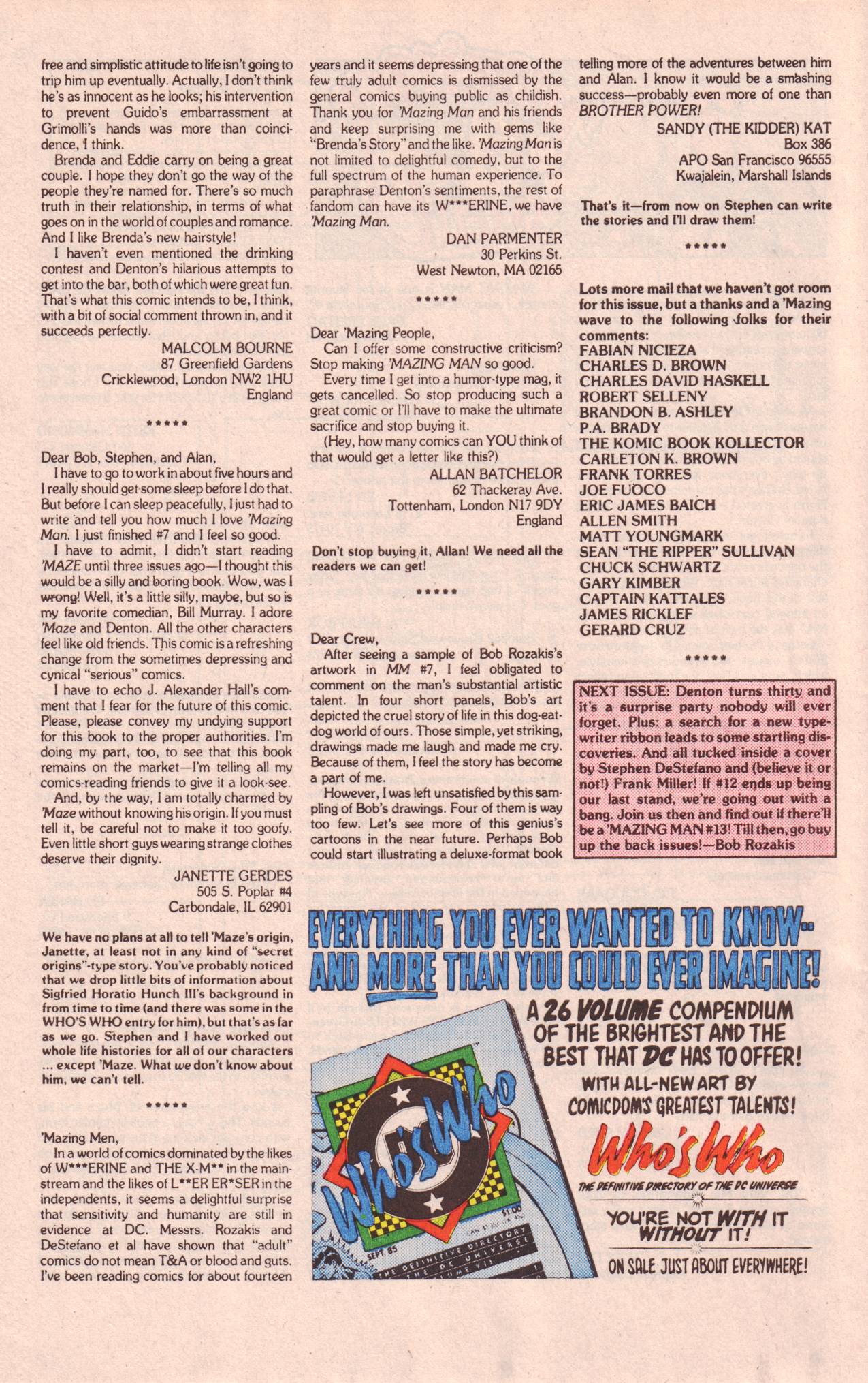 Read online 'Mazing Man comic -  Issue #11 - 25