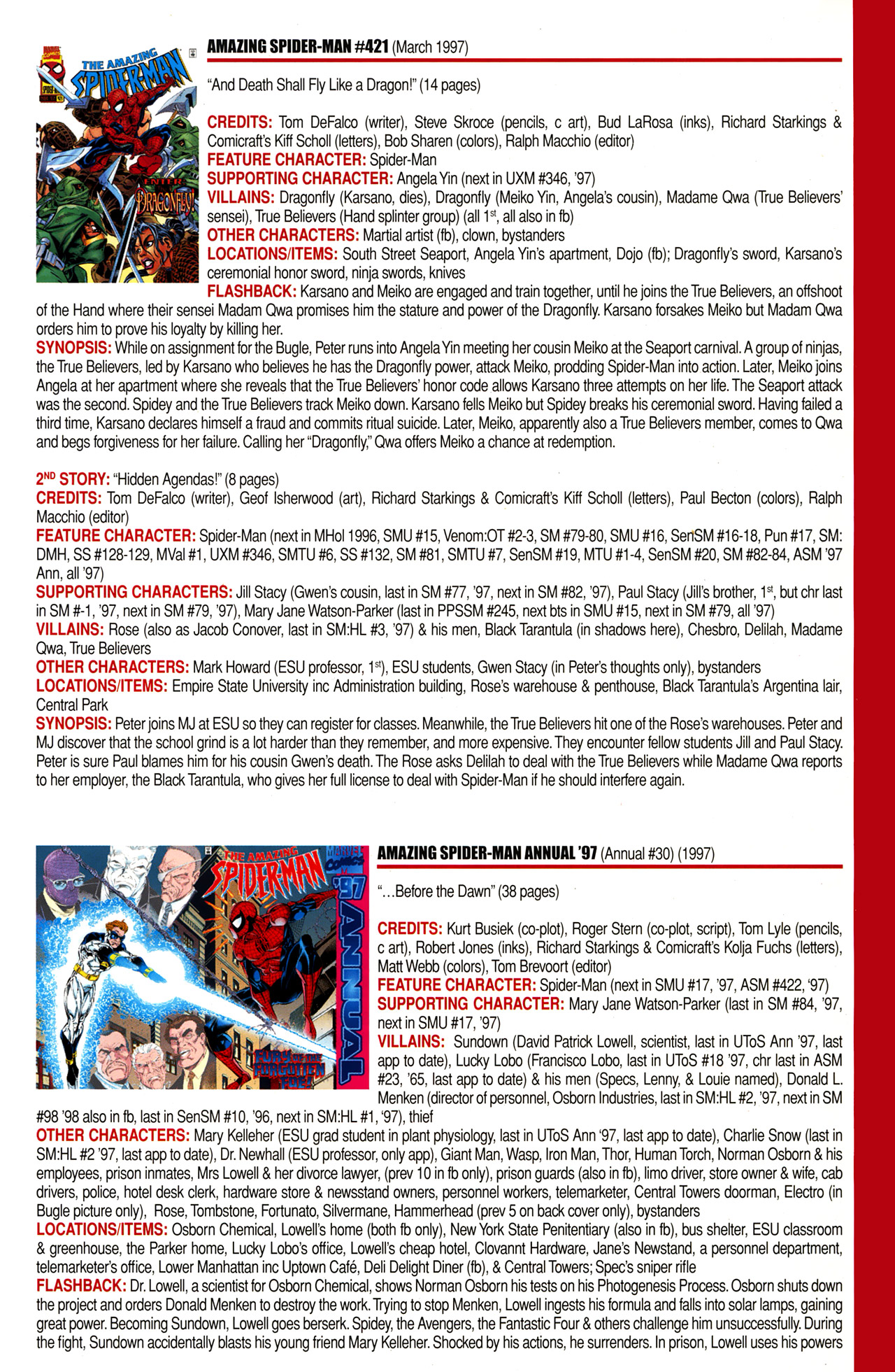 Read online Official Index to the Marvel Universe comic -  Issue #10 - 15