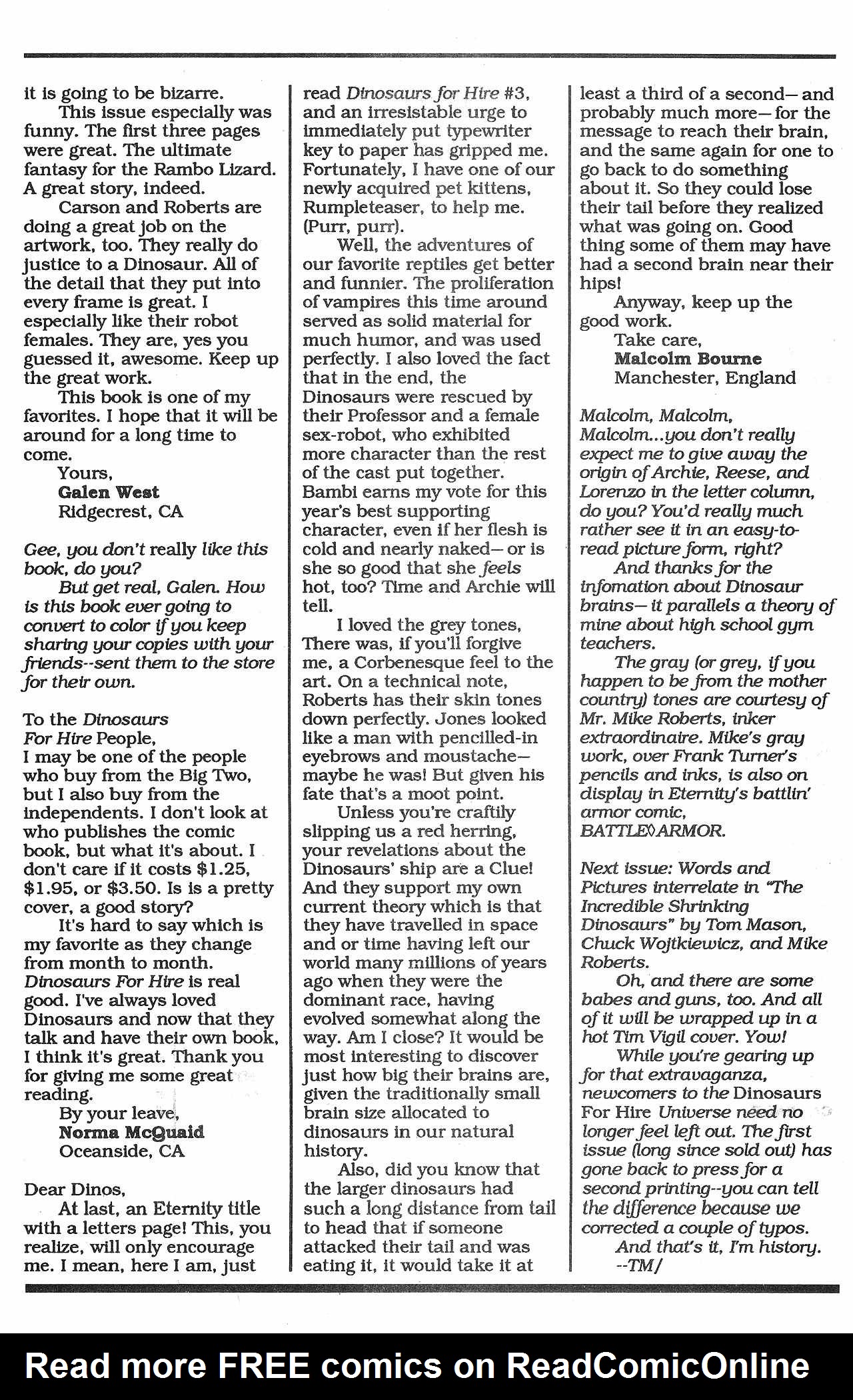 Read online Dinosaurs For Hire (1988) comic -  Issue #5 - 32