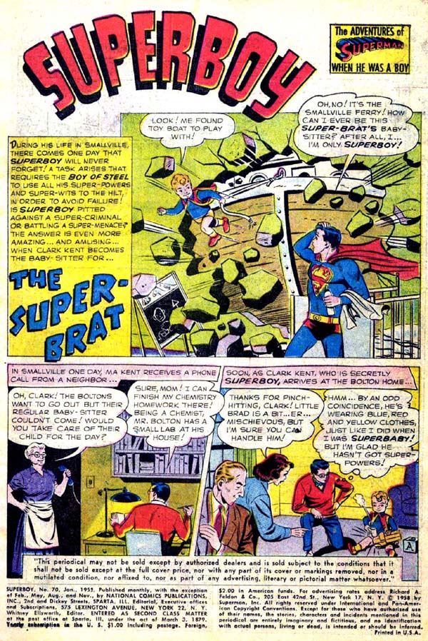 Read online Superboy (1949) comic -  Issue #70 - 2