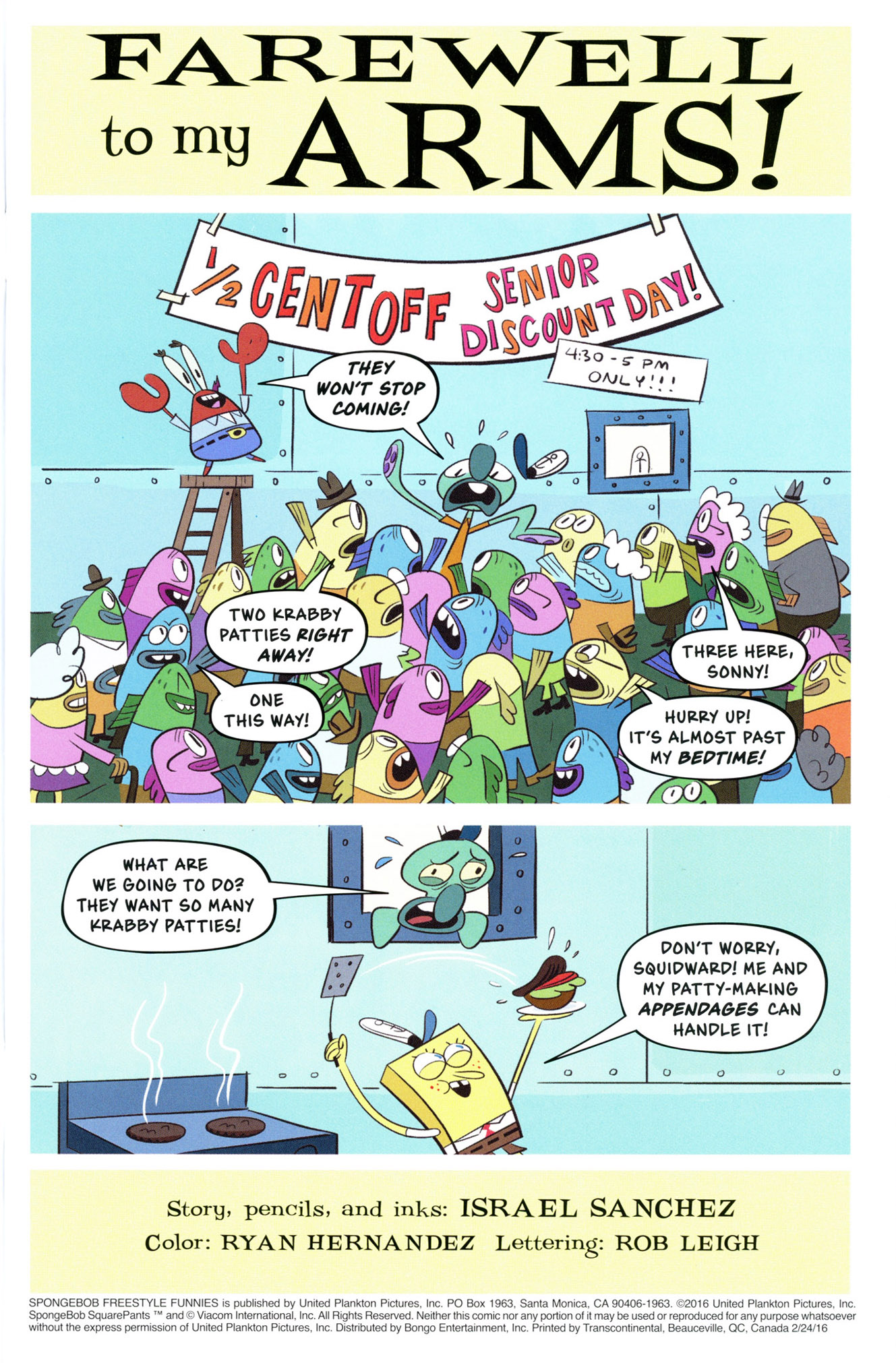 Read online Free Comic Book Day 2016 comic -  Issue # Spongebob Freestyle Funnies - 3
