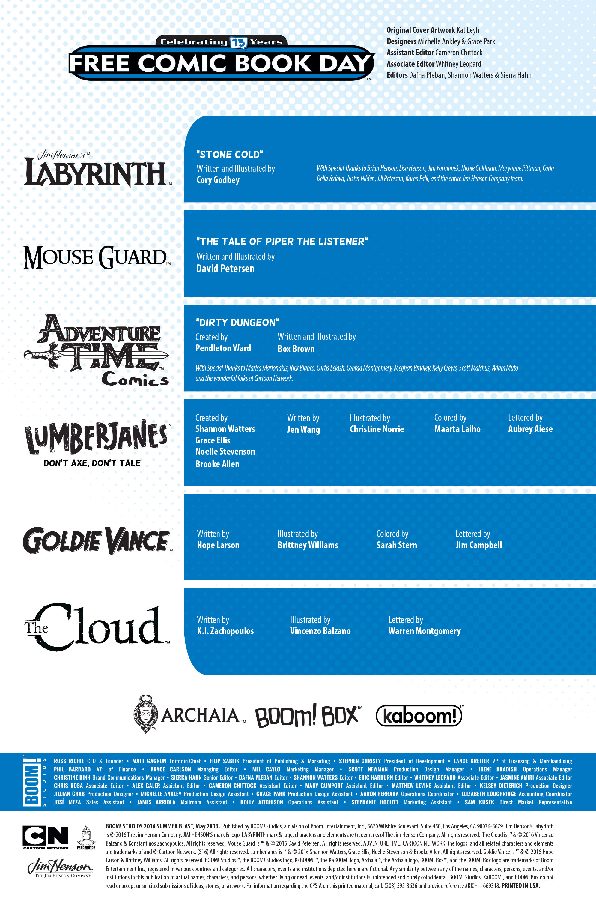 Read online Free Comic Book Day 2016 comic -  Issue # BOOM! Studios 2016 Summer Blast - 2