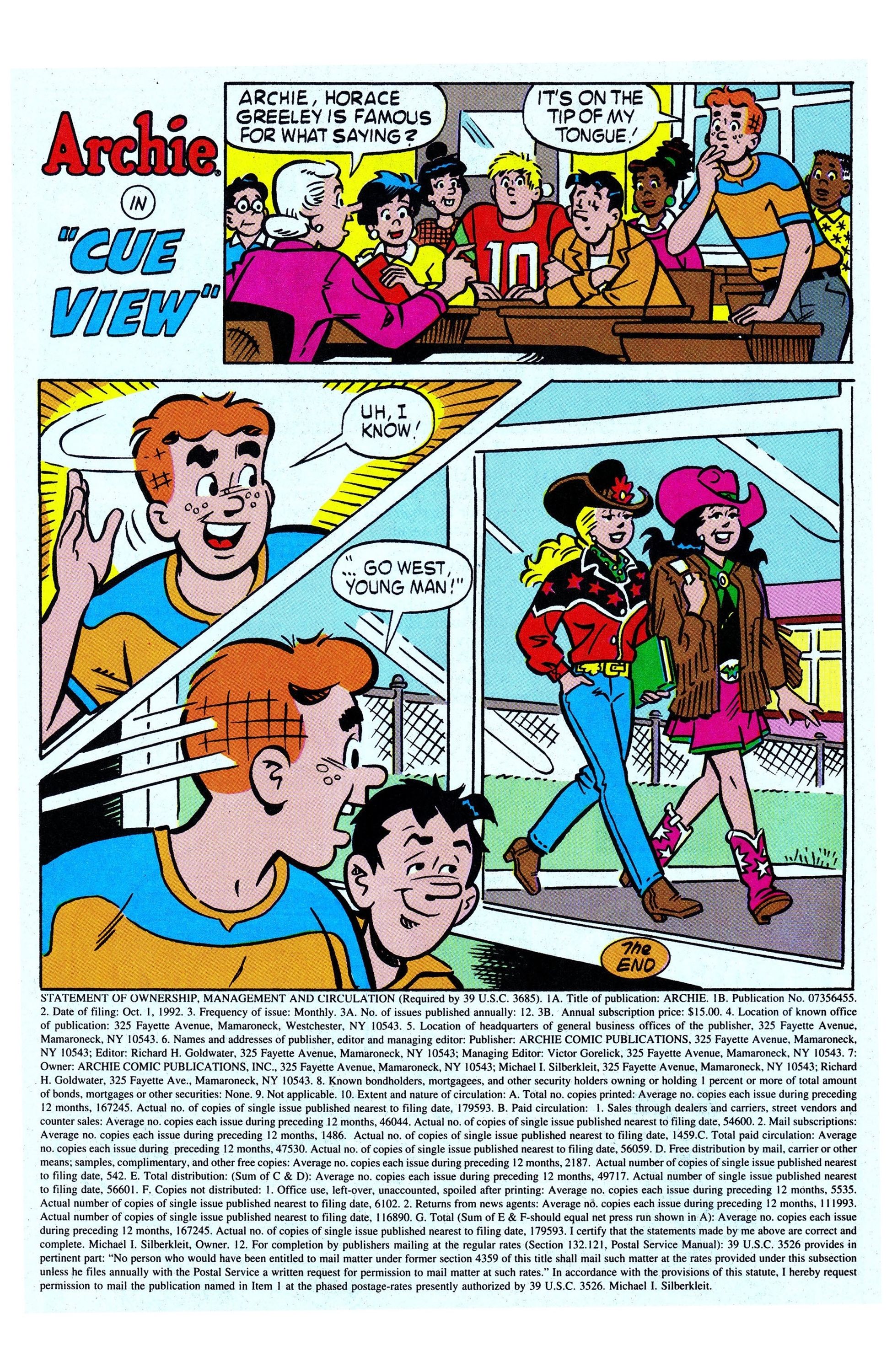 Read online Archie (1960) comic -  Issue #410 - 10