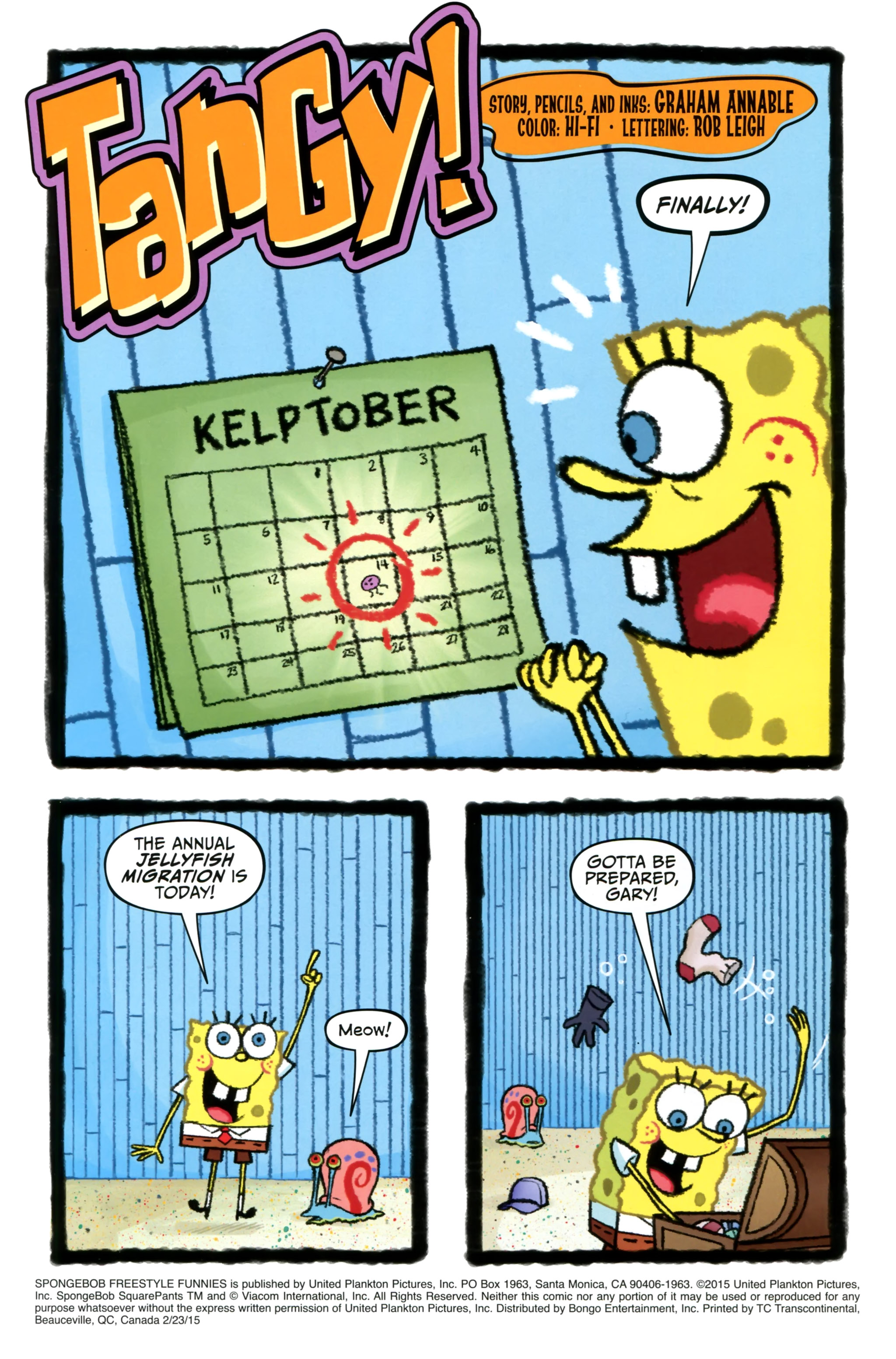 Read online Free Comic Book Day 2015 comic -  Issue # SpongeBob Freestyle Funnies 2015 - 3