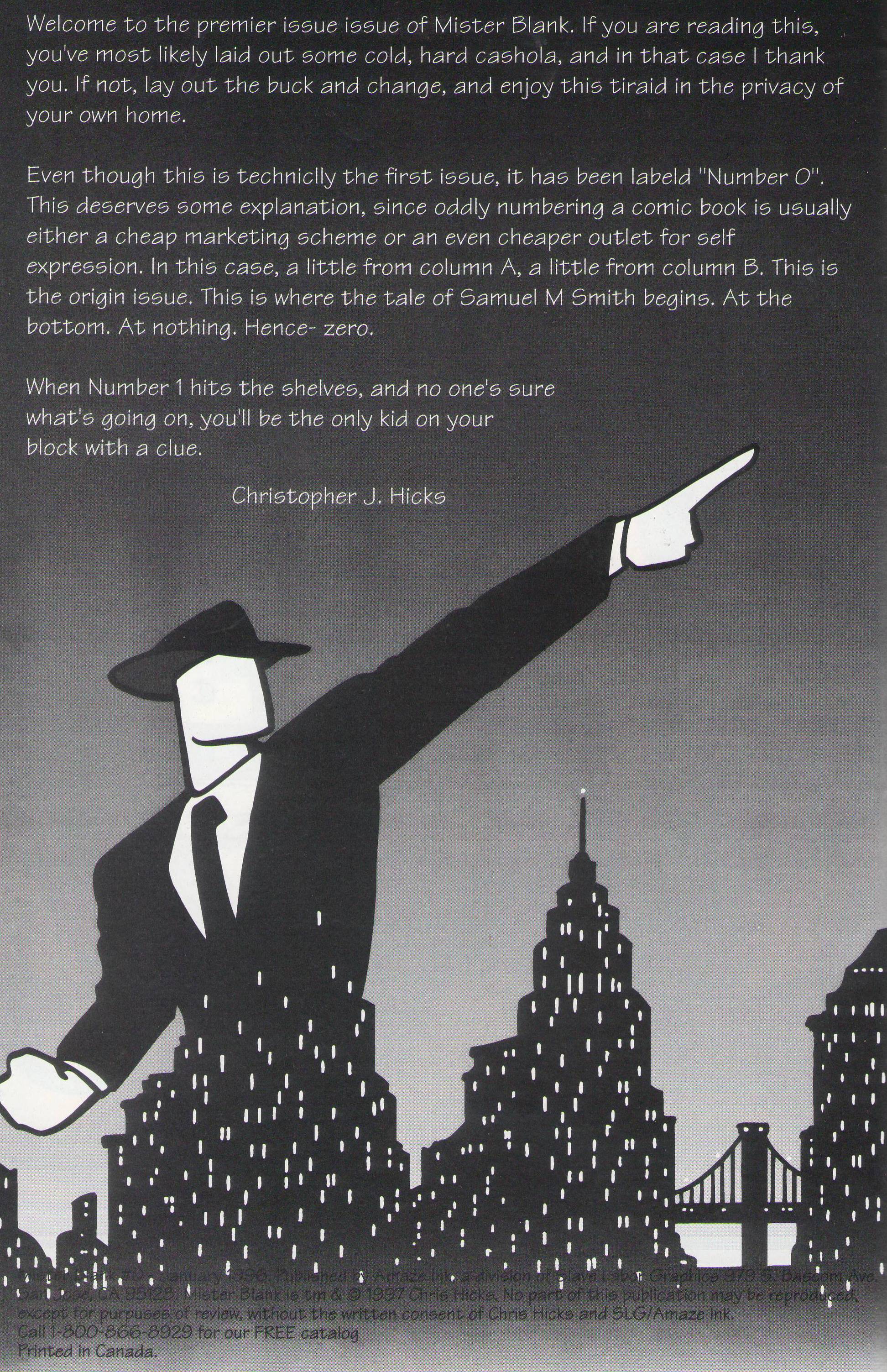 Read online Mister Blank comic -  Issue #0 - 2