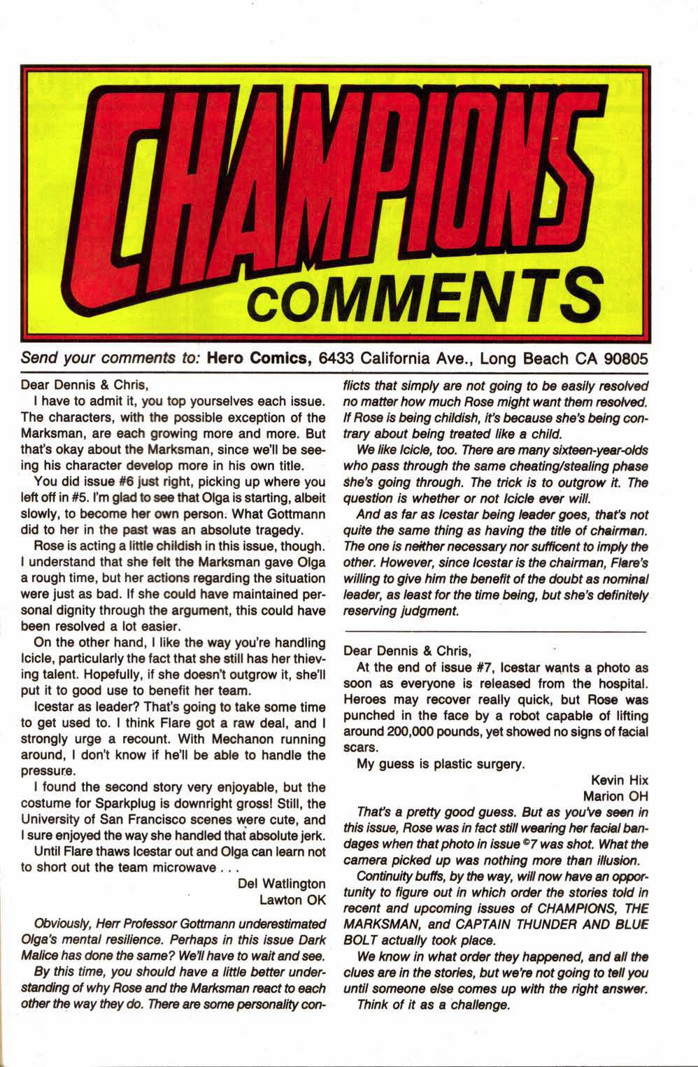 Read online Champions (1987) comic -  Issue #10 - 31