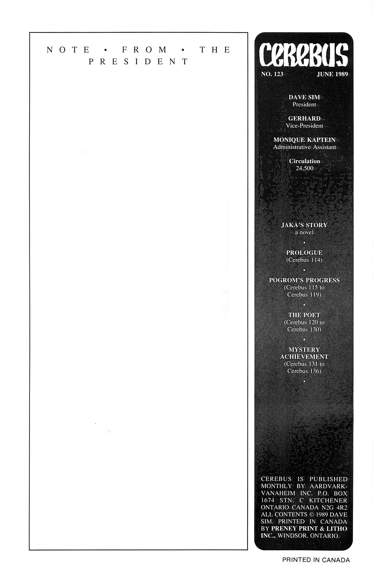 Read online Cerebus comic -  Issue #123 - 2