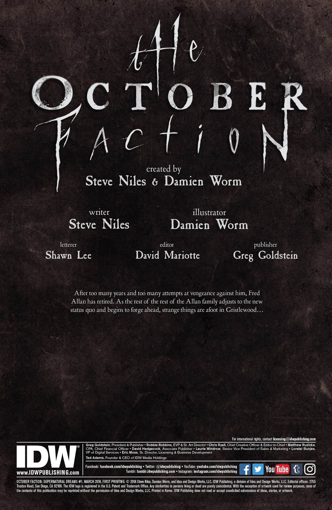 Read online October Faction: Supernatural Dreams comic -  Issue #1 - 2