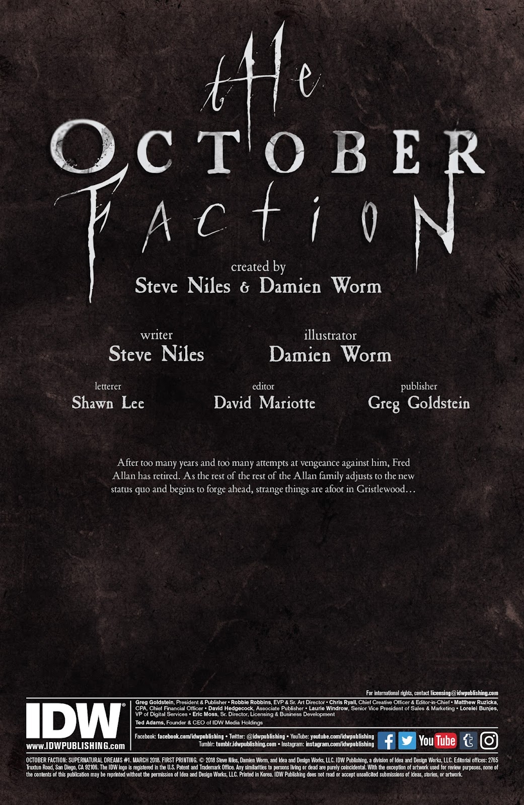 October Faction: Supernatural Dreams issue 1 - Page 2