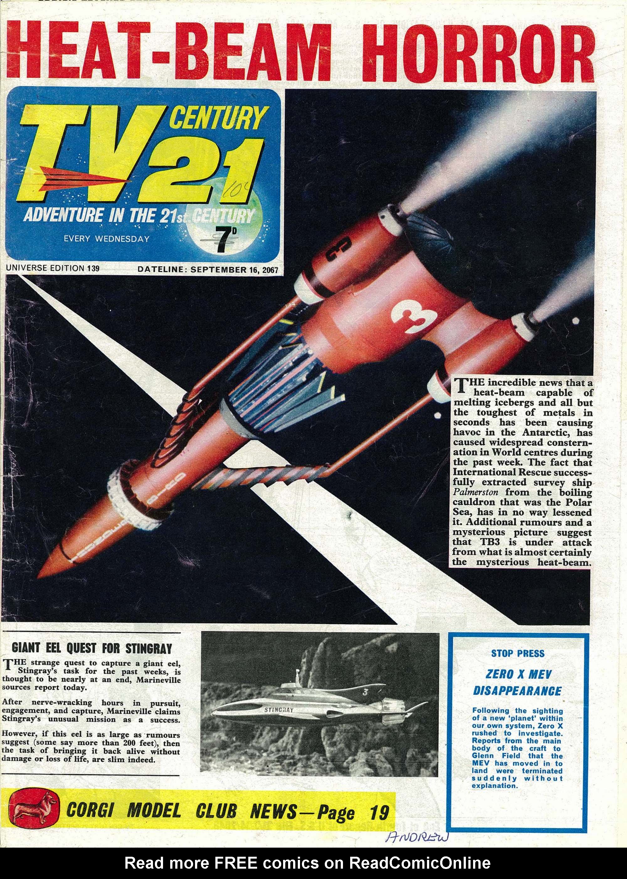 Read online TV Century 21 (TV 21) comic -  Issue #139 - 1