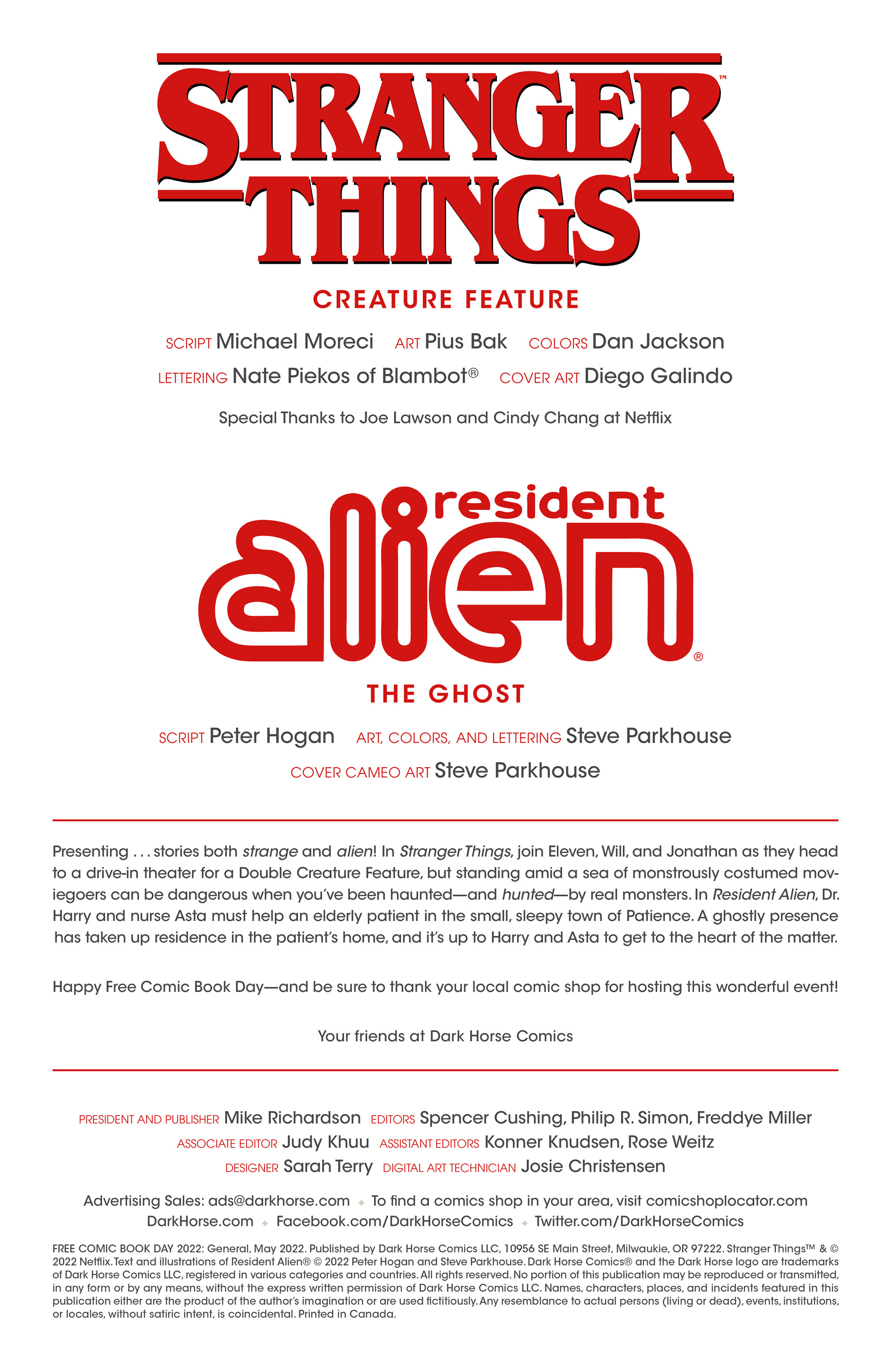 Read online Free Comic Book Day 2022 comic -  Issue # Stranger Things ft. Resident Alien - 2