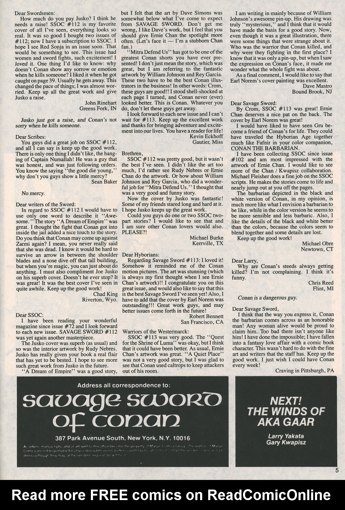 Read online The Savage Sword Of Conan comic -  Issue #116 - 5