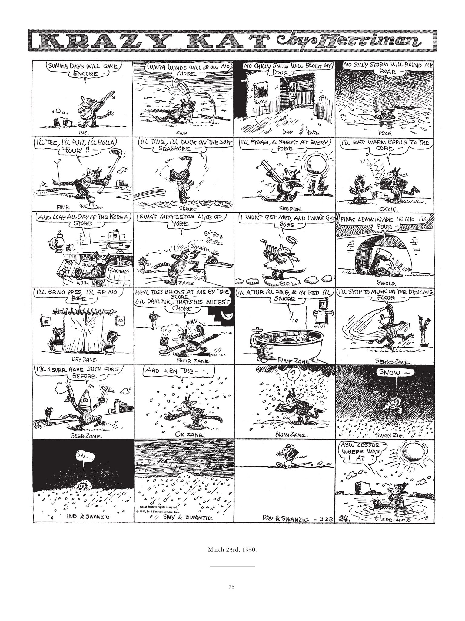 Read online Krazy & Ignatz comic -  Issue # TPB 6 - 71