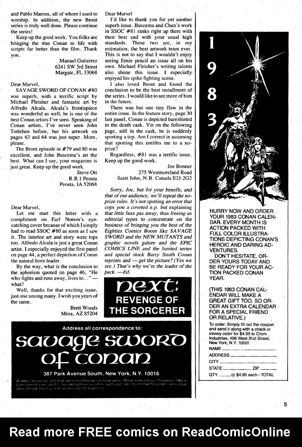 Read online The Savage Sword Of Conan comic -  Issue #85 - 5