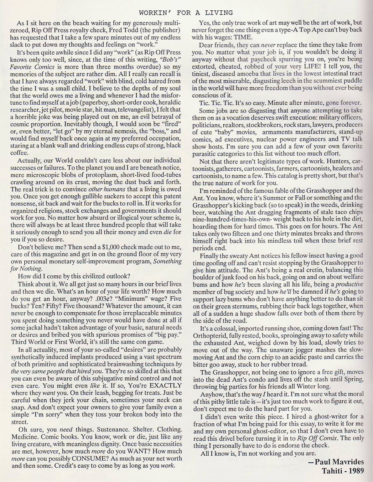 Read online Rip Off Comix comic -  Issue #25 - 2