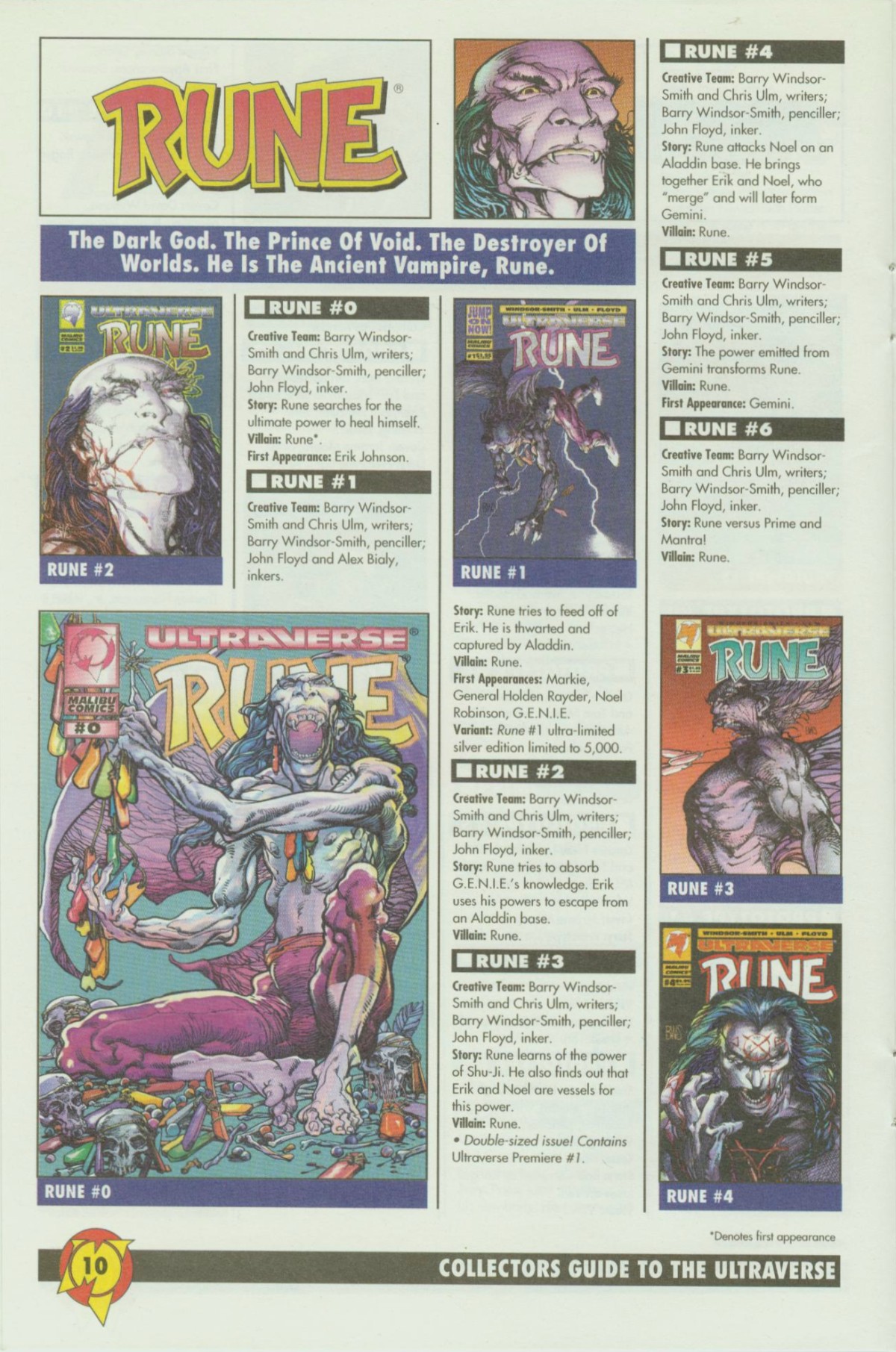 Read online Collectors Guide to the Ultraverse comic -  Issue # Full - 10
