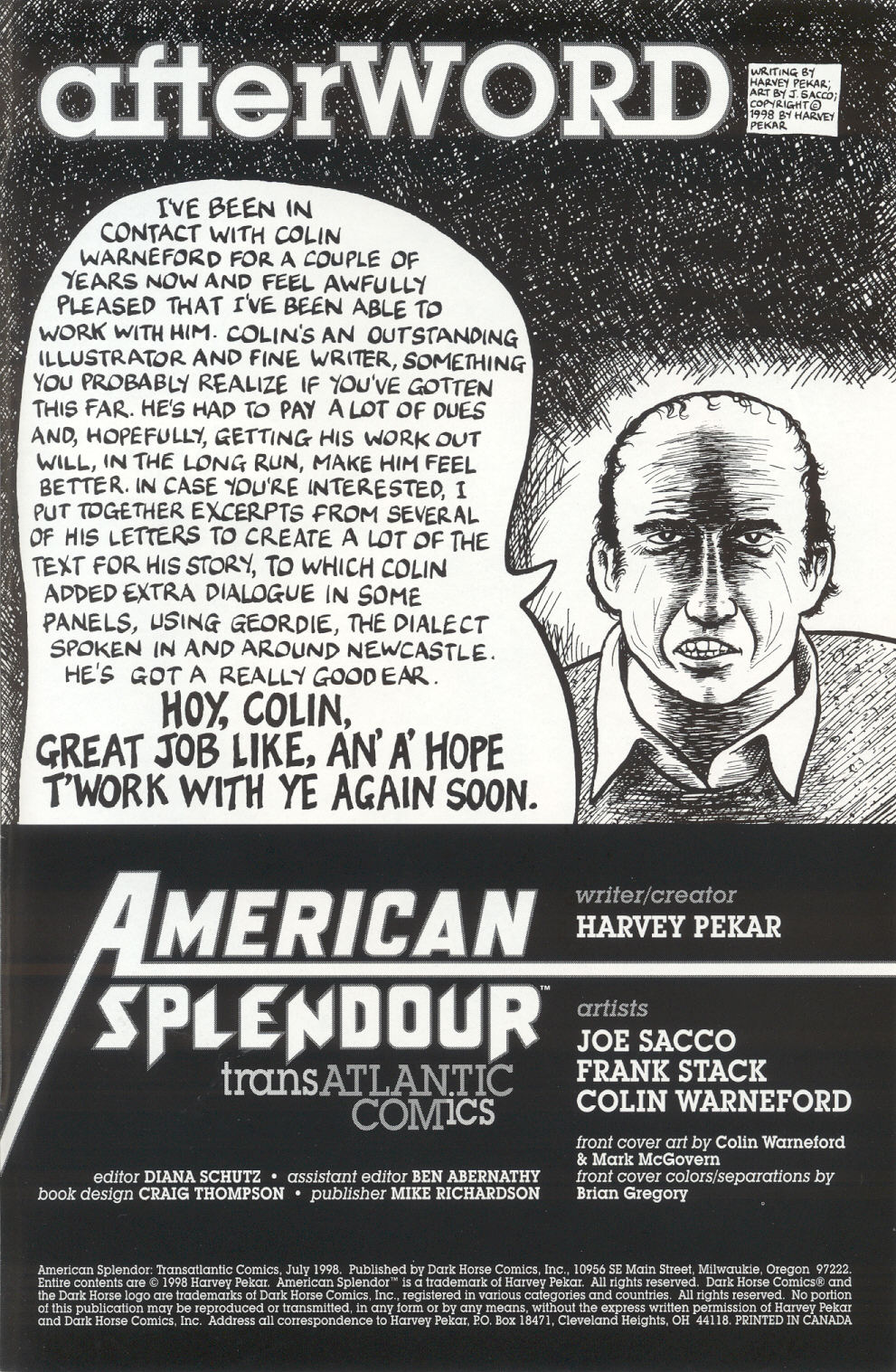 Read online American Splendor: TransAtlantic Comics comic -  Issue # Full - 28
