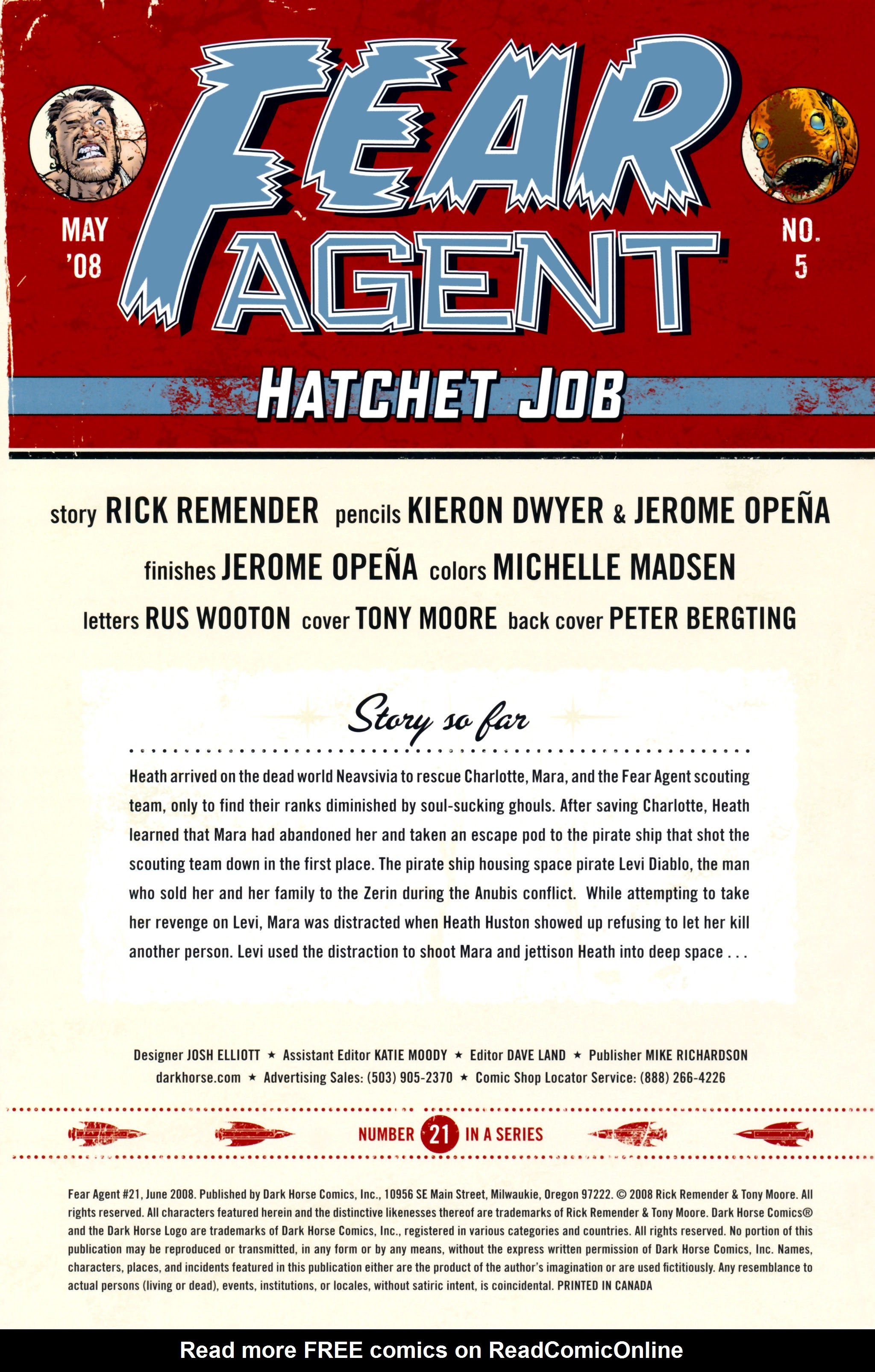 Read online Fear Agent comic -  Issue #21 - 2