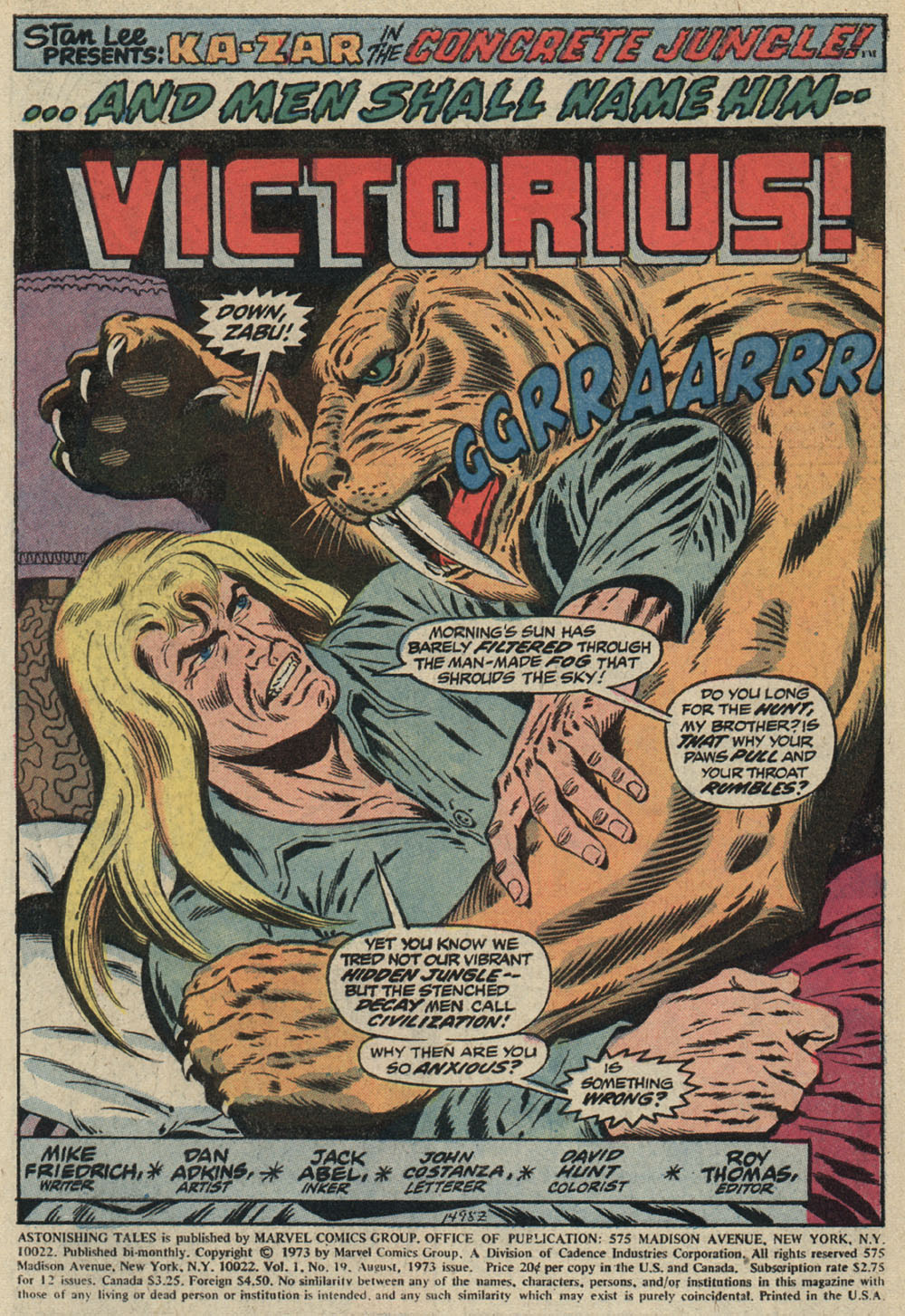 Read online Astonishing Tales (1970) comic -  Issue #19 - 2