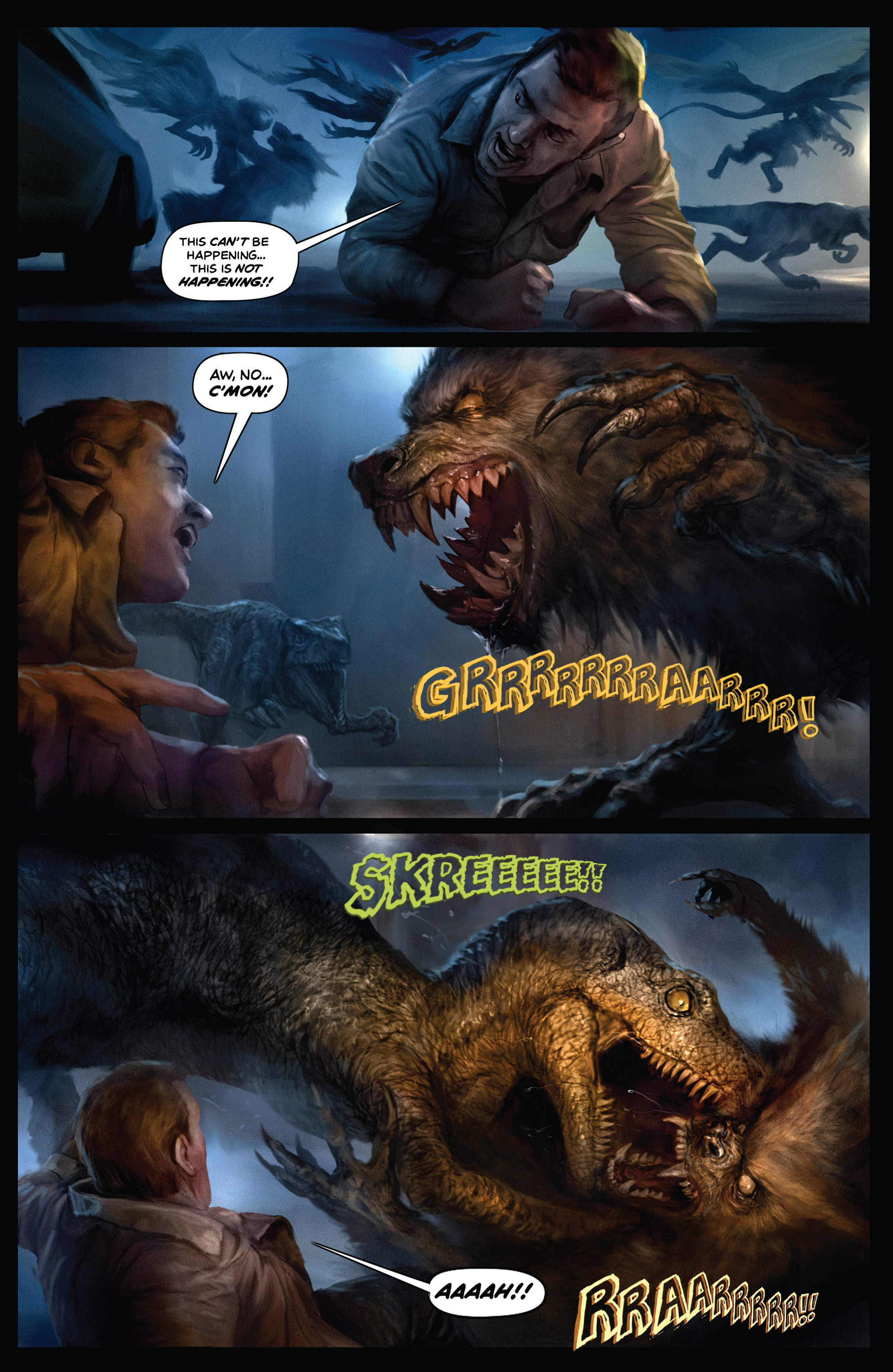 Read online American Mythology Dark: Werewolves vs Dinosaurs comic -  Issue # Full - 9