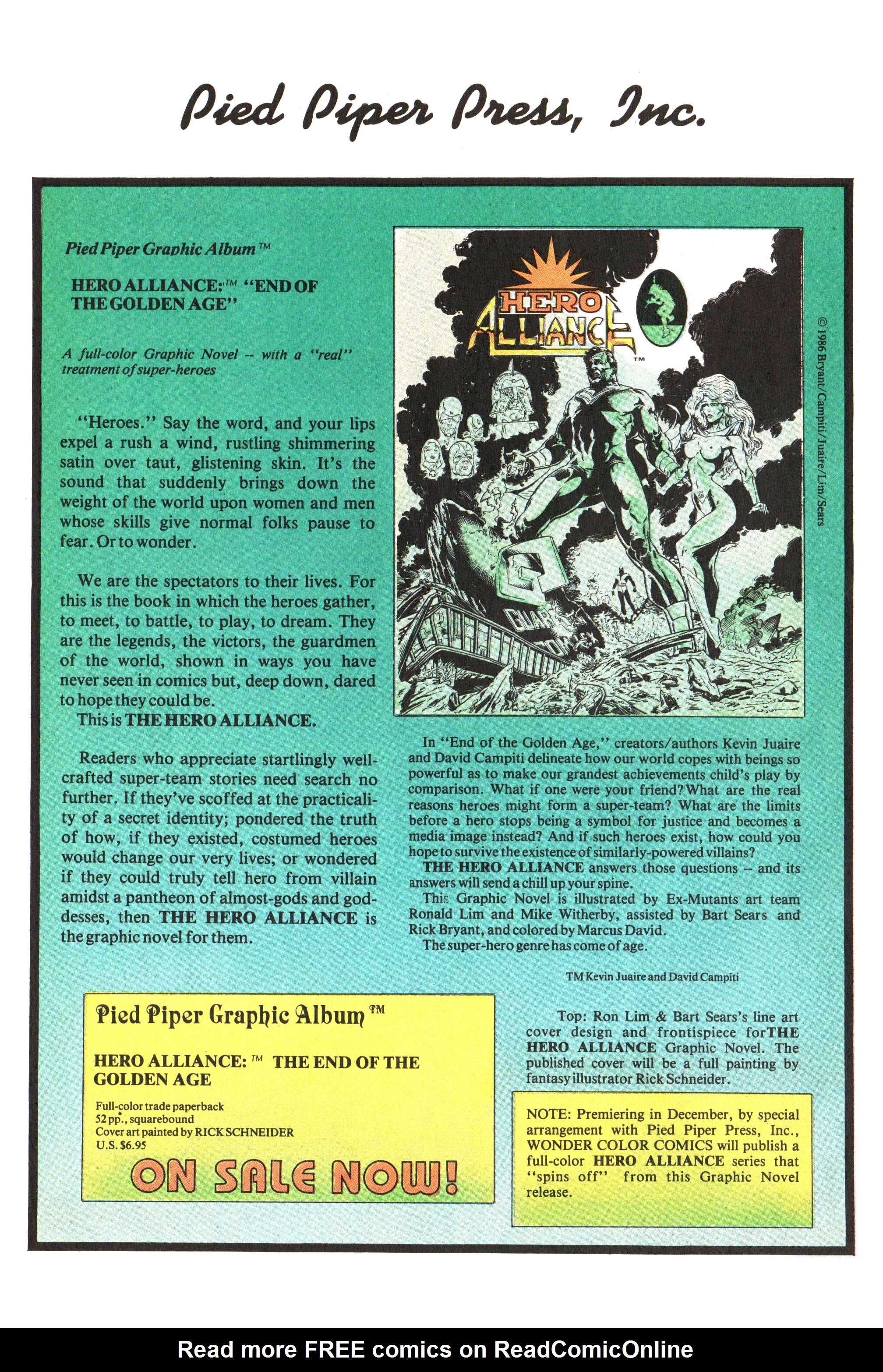Read online Hero Alliance (1987) comic -  Issue # Full - 31