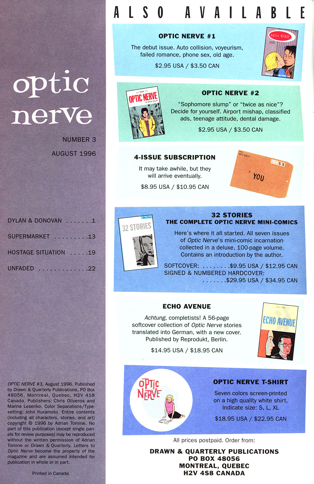 Read online Optic Nerve comic -  Issue #3 - 2