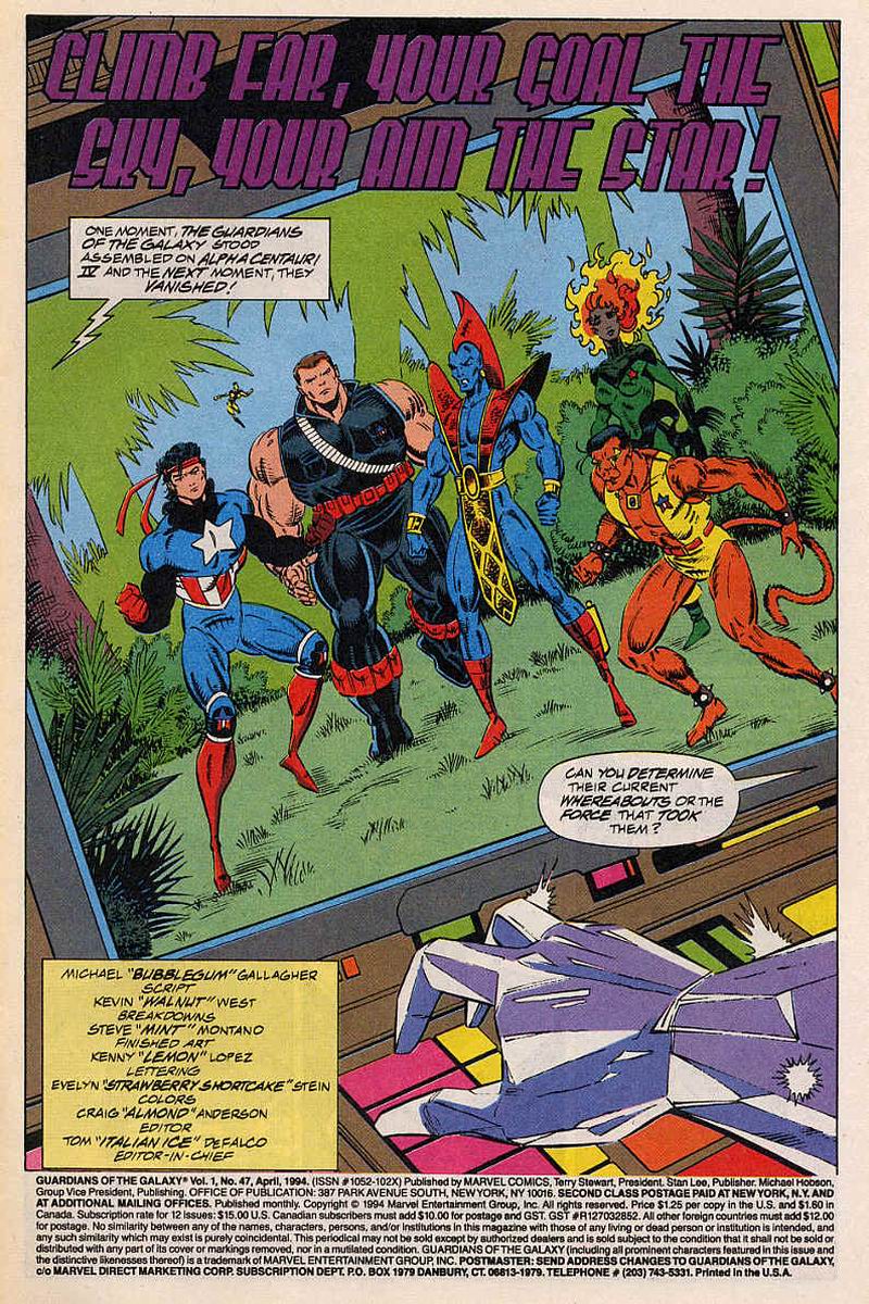 Read online Guardians of the Galaxy (1990) comic -  Issue #47 - 2