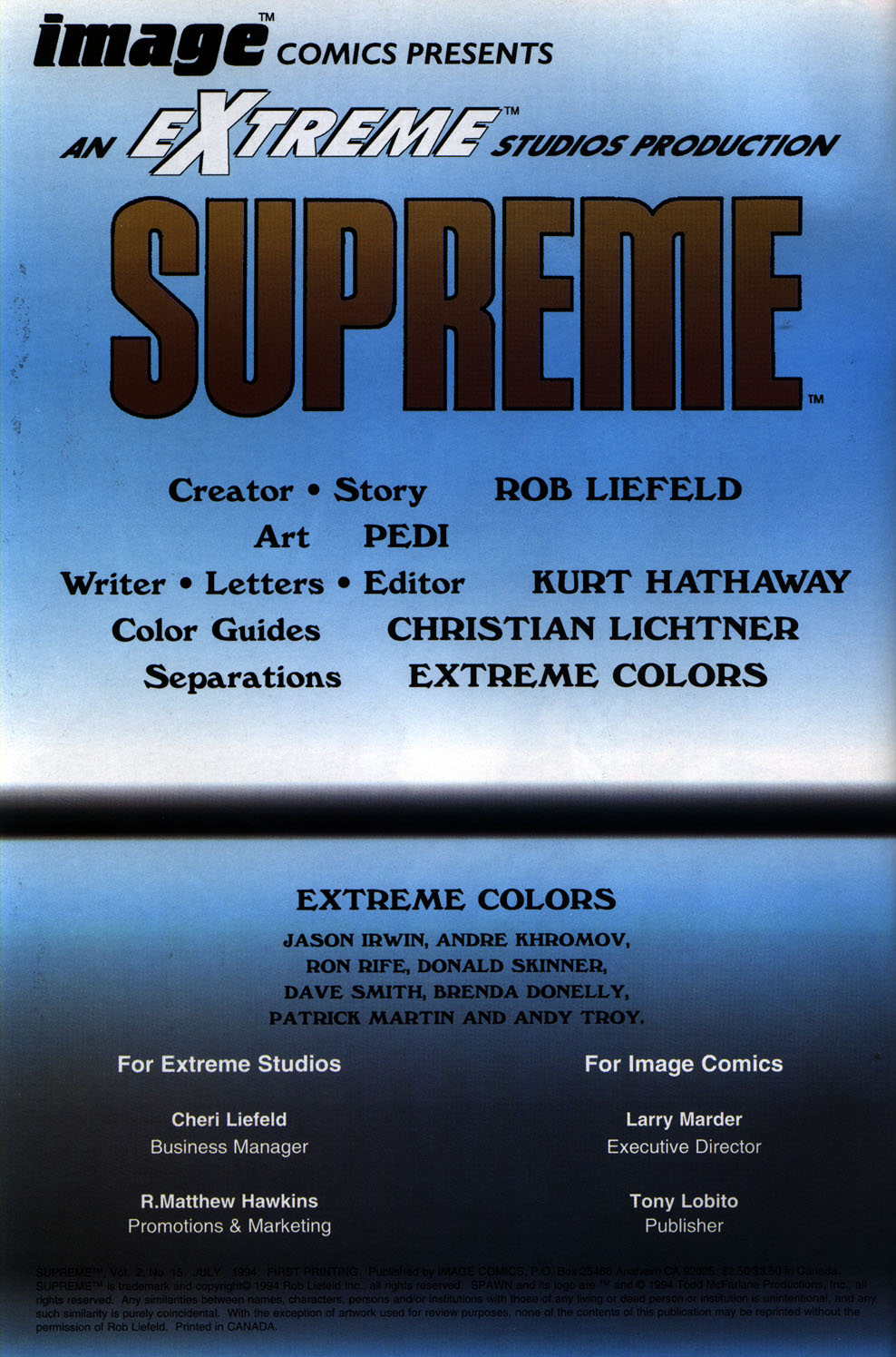 Read online Supreme (1992) comic -  Issue #15 - 2