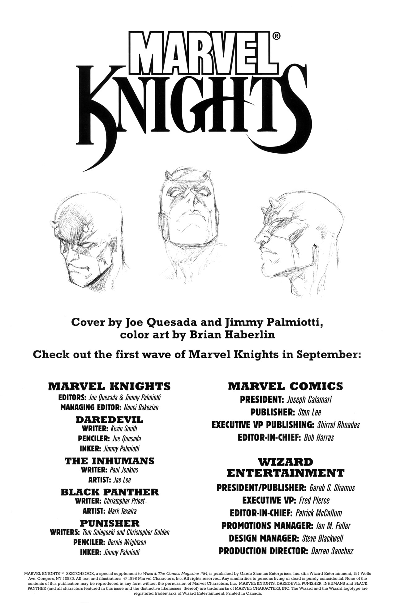 Read online Marvel Knights Sketchbook comic -  Issue # Full - 2