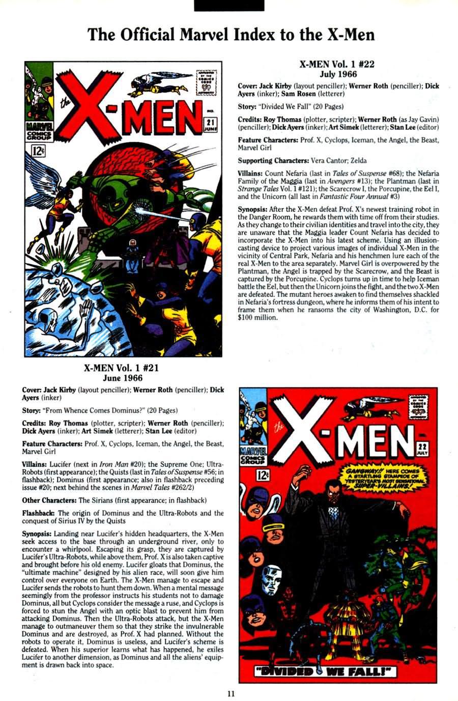 Read online The Official Marvel Index To The X-Men (1994) comic -  Issue #1 - 13