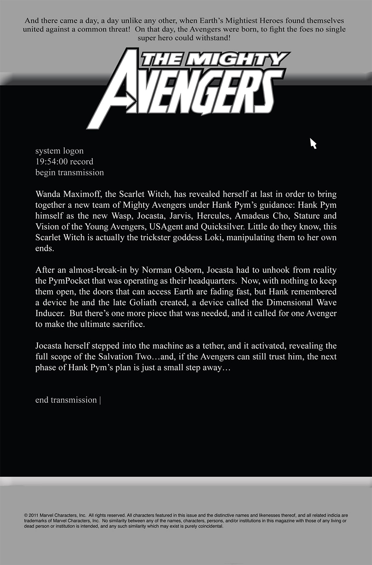 Read online The Mighty Avengers comic -  Issue #27 - 2