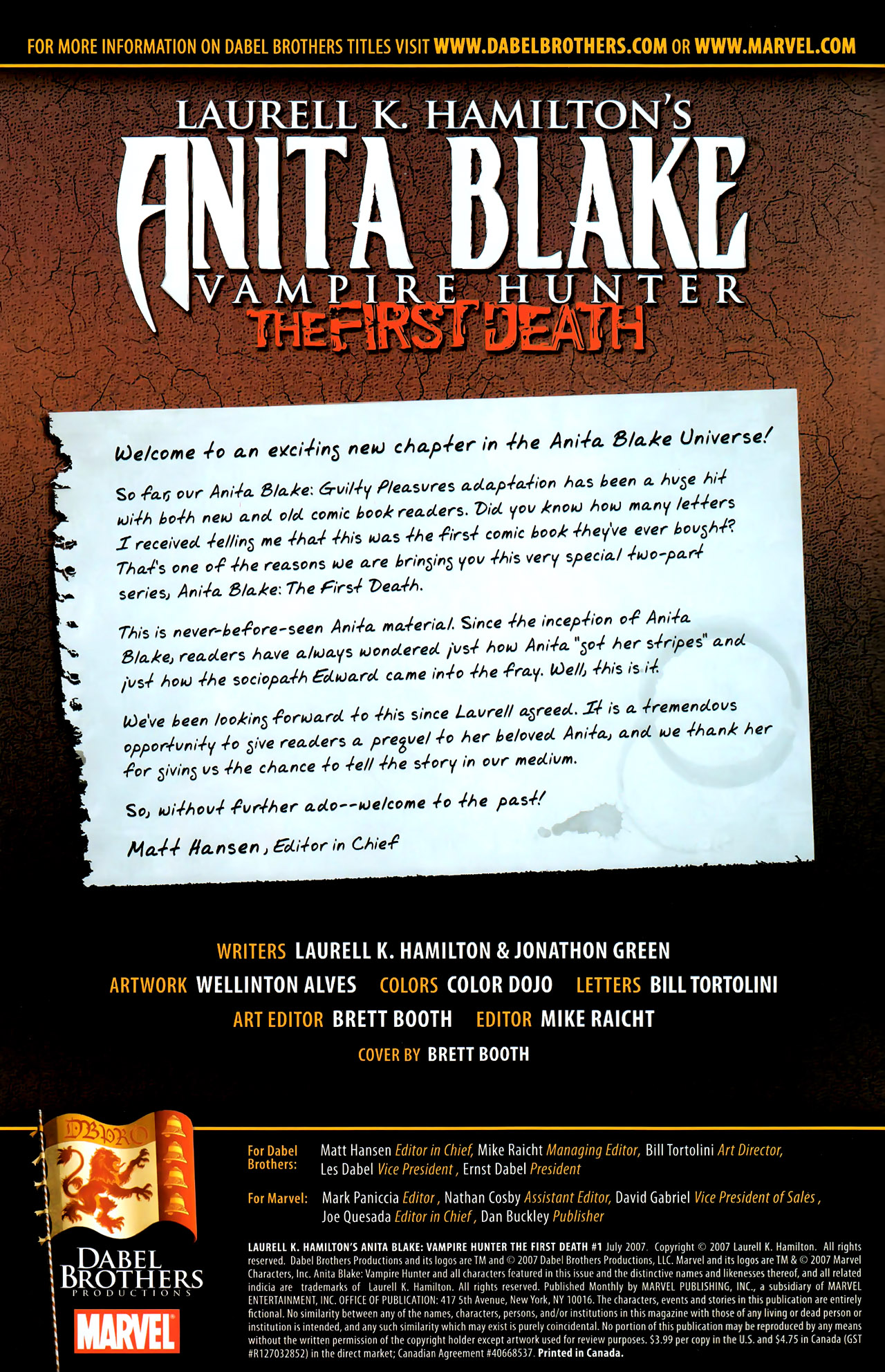 Read online Anita Blake, Vampire Hunter: The First Death comic -  Issue #1 - 2