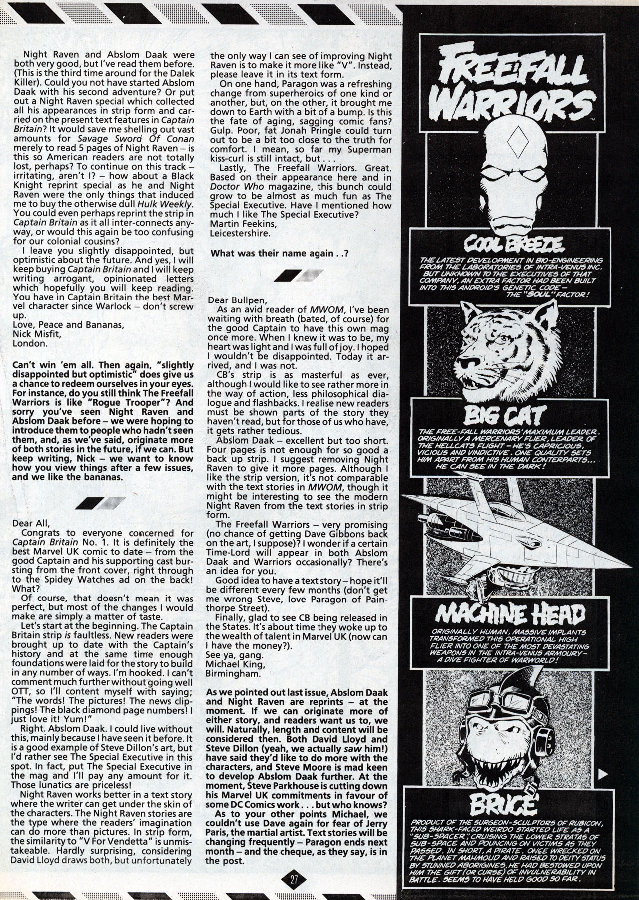 Read online Captain Britain (1985) comic -  Issue #3 - 27