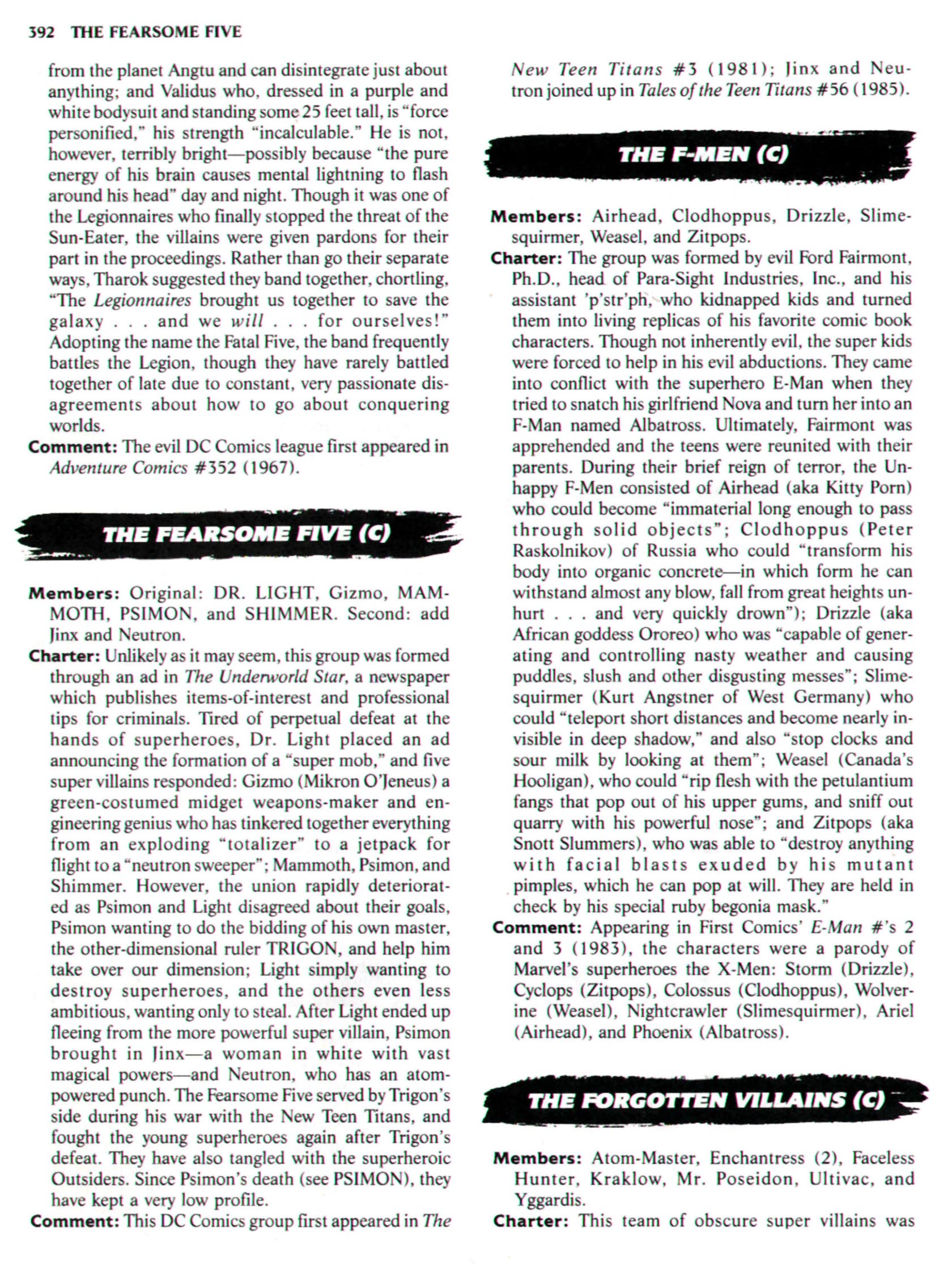 Read online The Encyclopedia of Super Villains comic -  Issue # TPB (Part 2) - 182