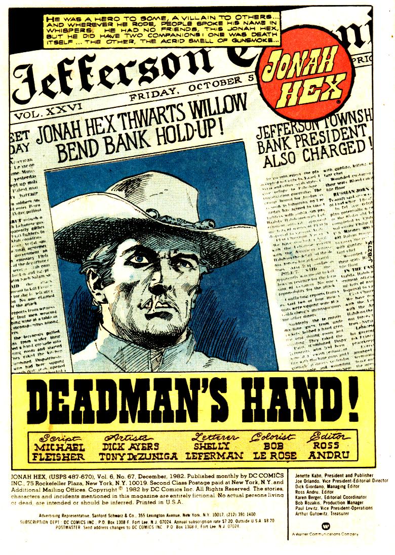 Read online Jonah Hex (1977) comic -  Issue #67 - 2