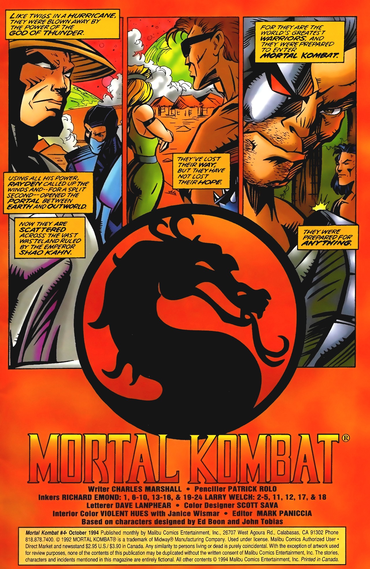 Read online Mortal Kombat (1994) comic -  Issue #4 - 2