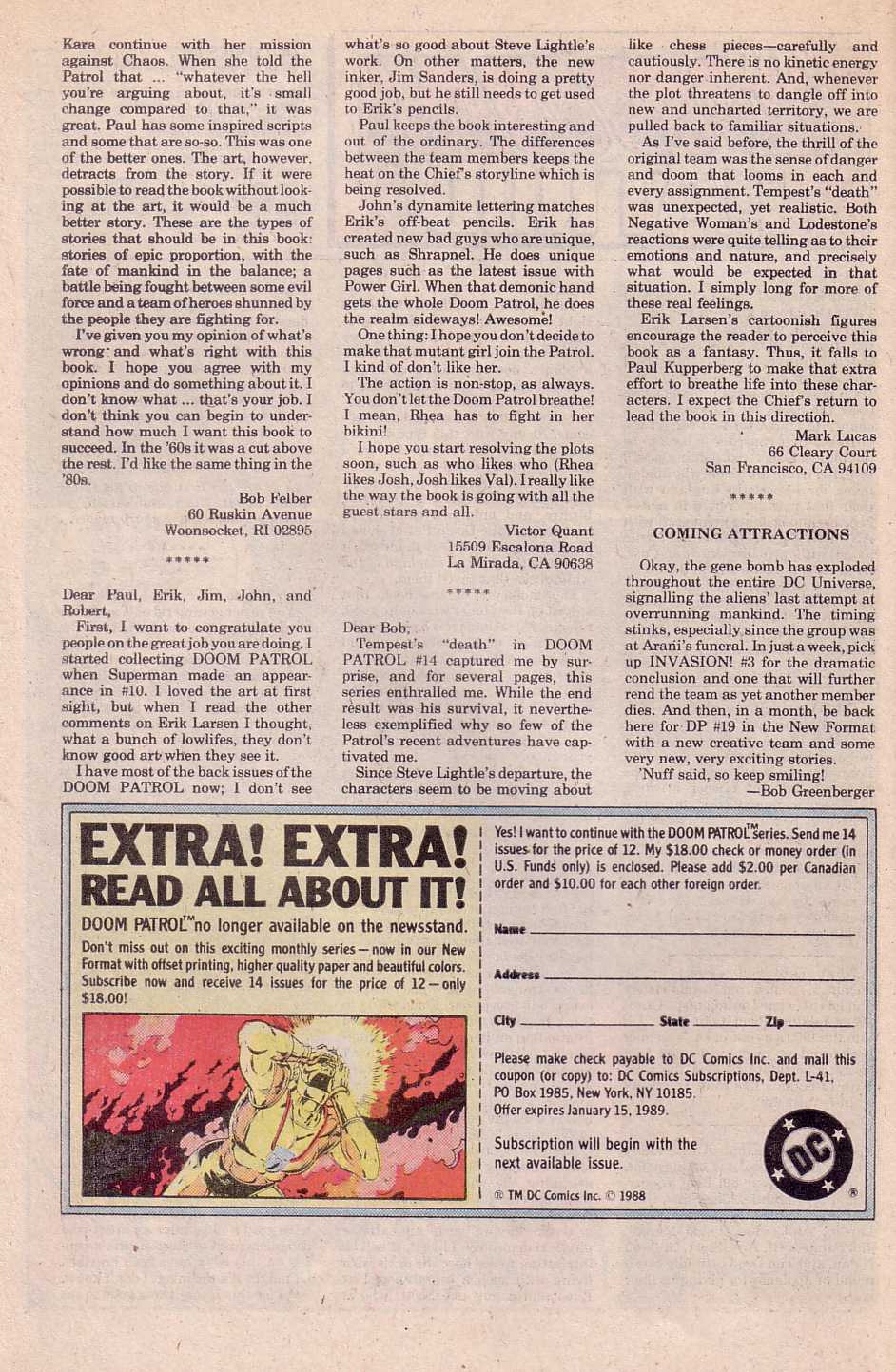 Read online Doom Patrol (1987) comic -  Issue #18 - 25