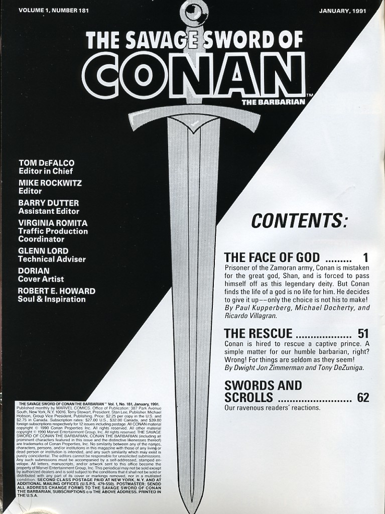 Read online The Savage Sword Of Conan comic -  Issue #181 - 2