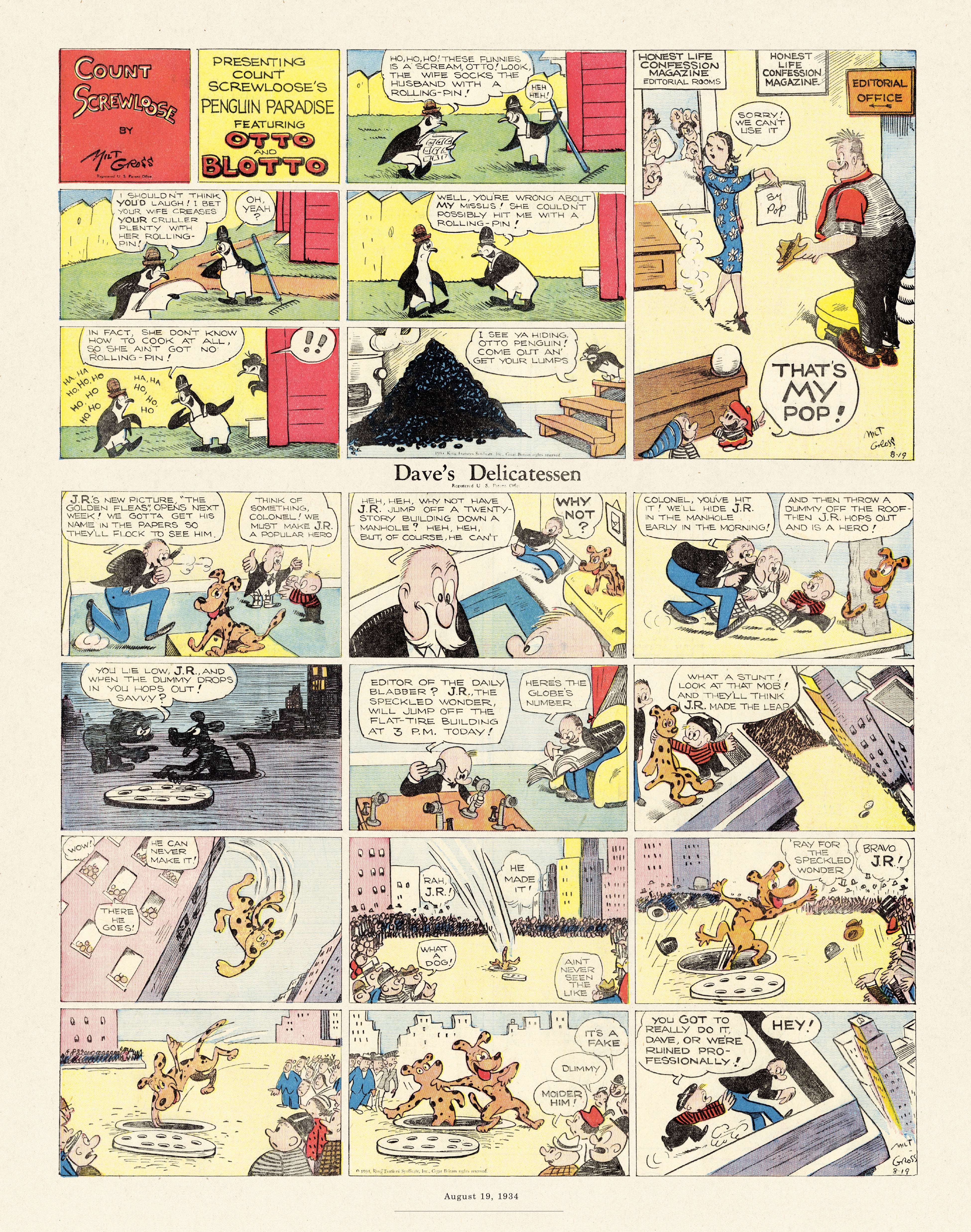 Read online Gross Exaggerations: The Meshuga Comic Strips of Milt Gross comic -  Issue # TPB - 136