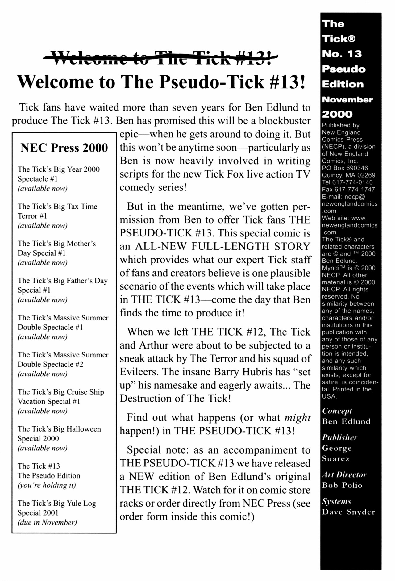 Read online The Tick comic -  Issue #13 - 2