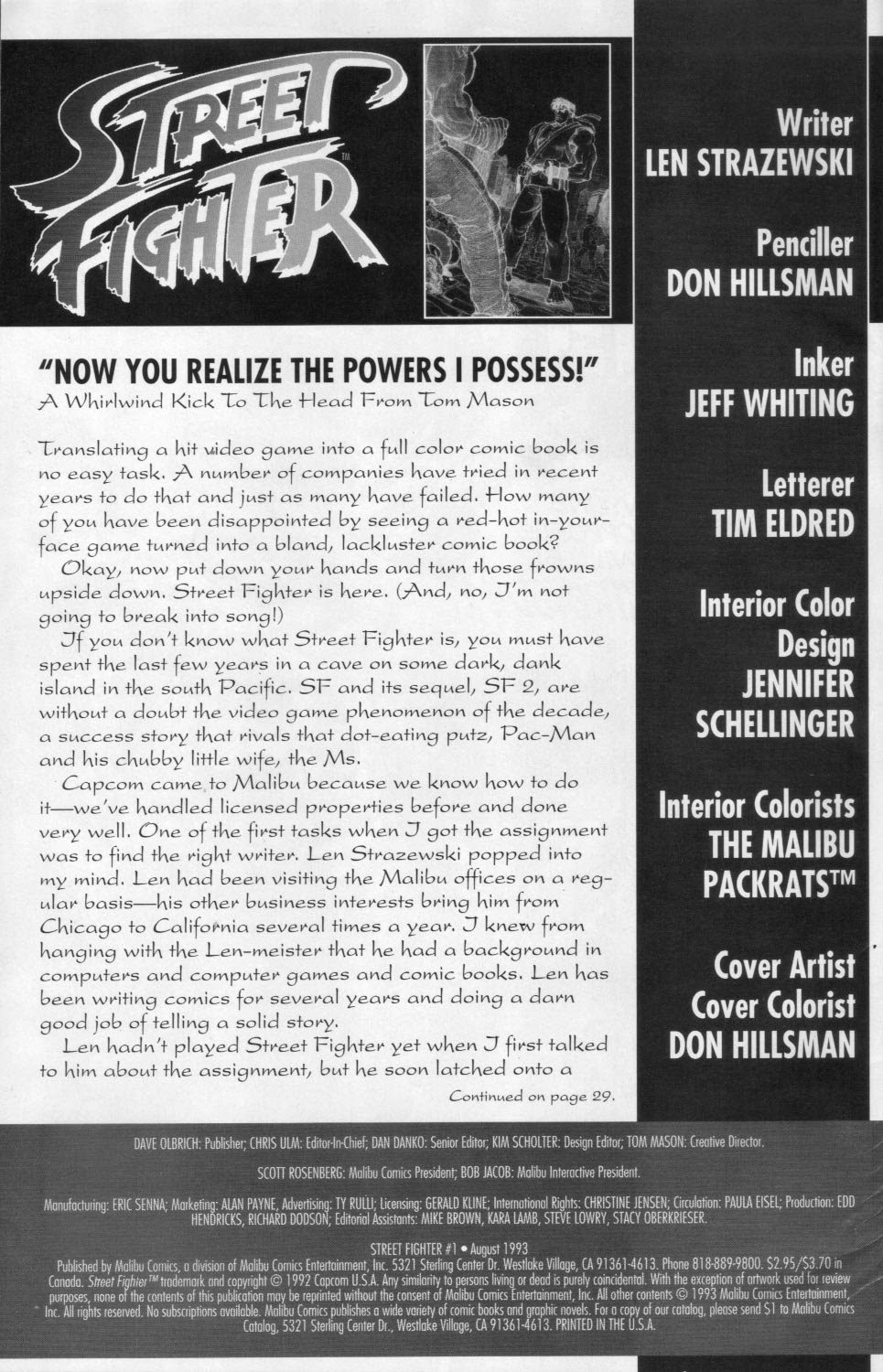 Read online Street Fighter (1994) comic -  Issue #1 - 2