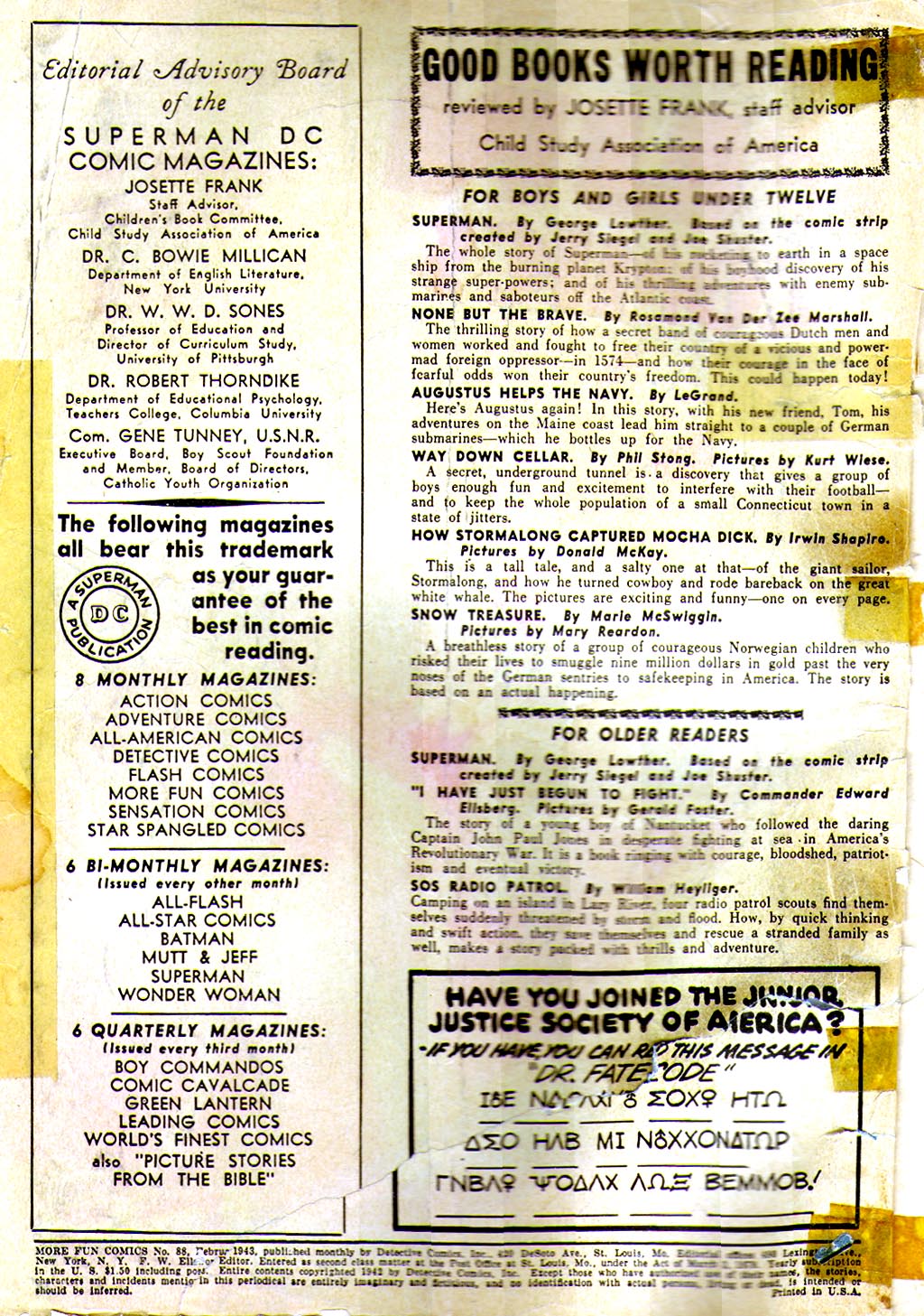 Read online More Fun Comics comic -  Issue #88 - 2