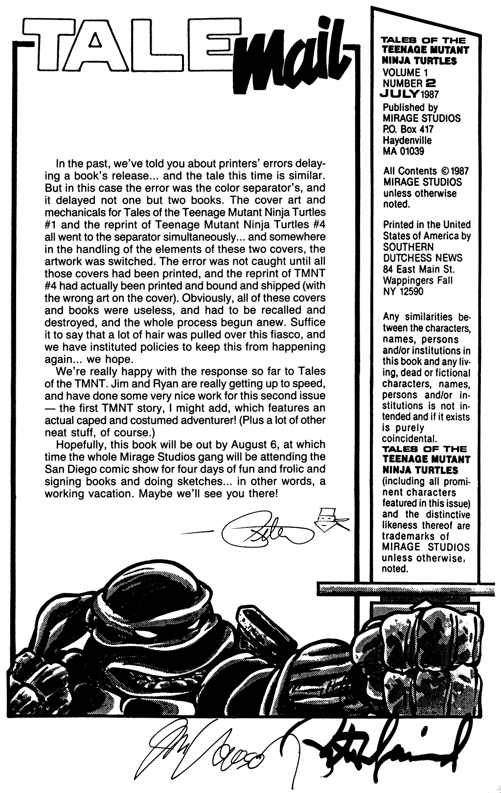Read online Tales of the Teenage Mutant Ninja Turtles comic -  Issue #2 - 2