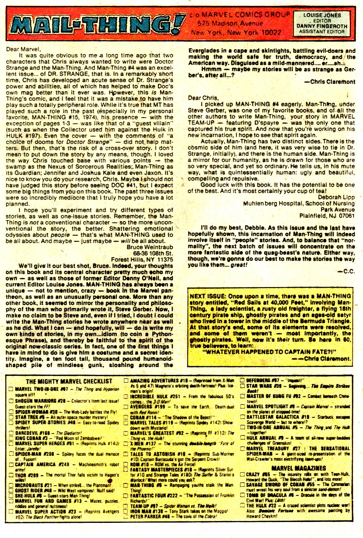 Read online Man-Thing (1979) comic -  Issue #6 - 19